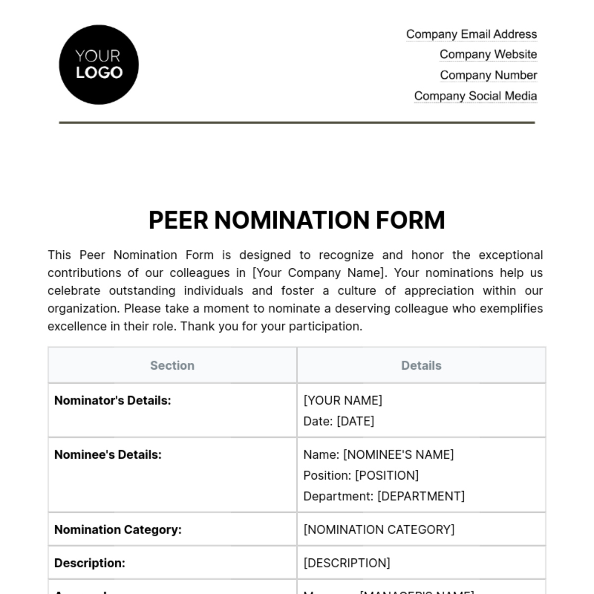 Free Hr Form Templates &amp;amp; Examples - Edit Online &amp;amp; Download regarding Free Printable Hr Forms