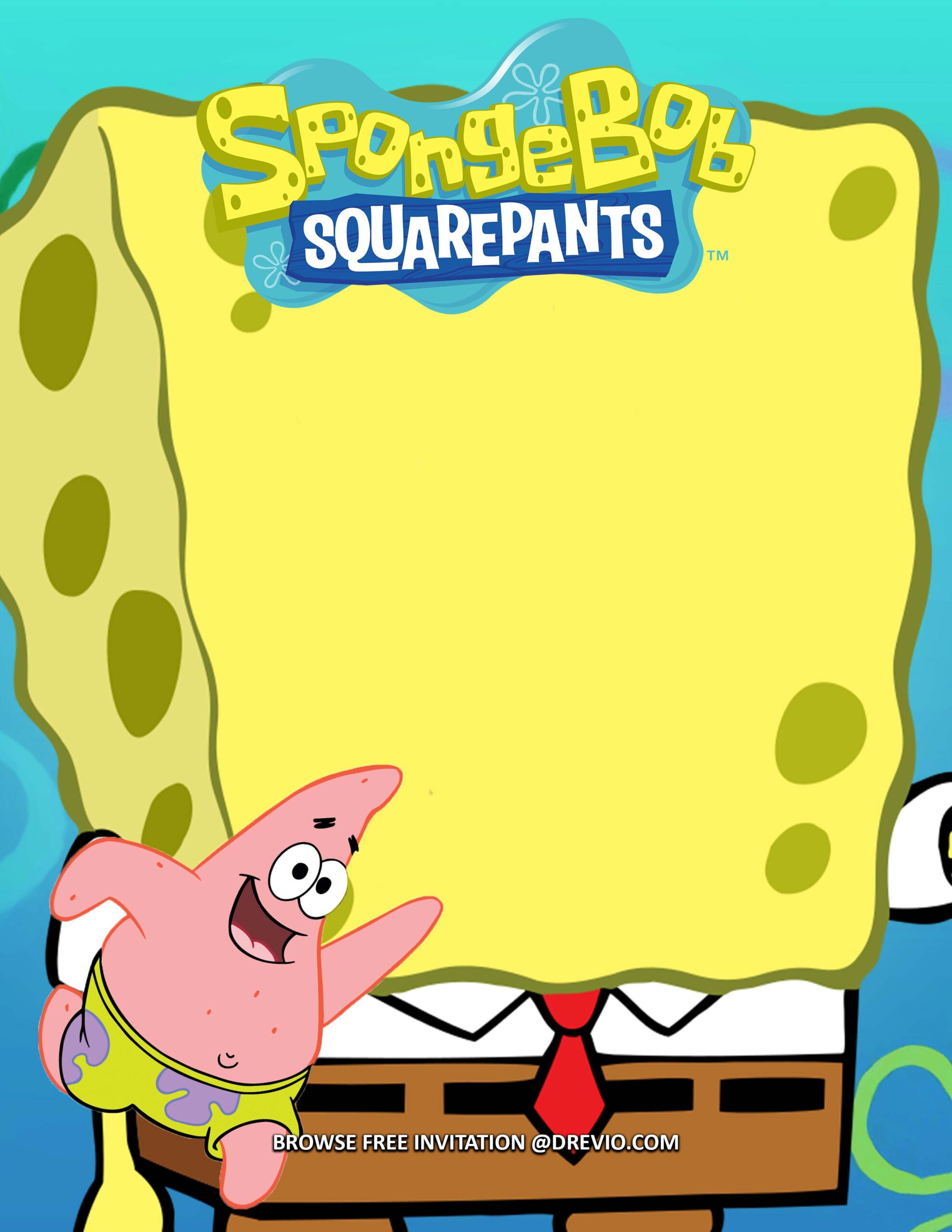 Free Invitations) Spongebob Squarepants Birthday Invitations + regarding Spongebob Free Printable Invitations