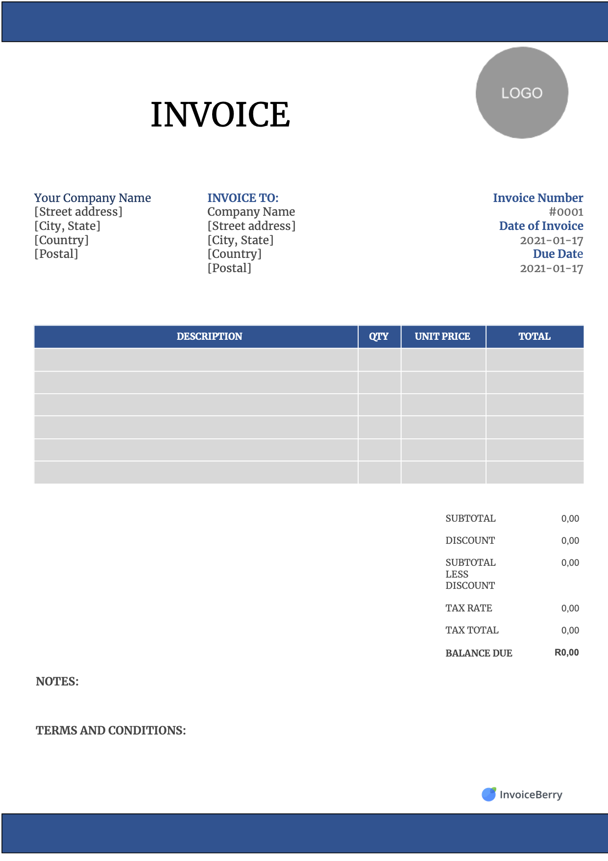 Free Invoice Templates Download - All Formats And Industries in Free Printable Invoice Templates