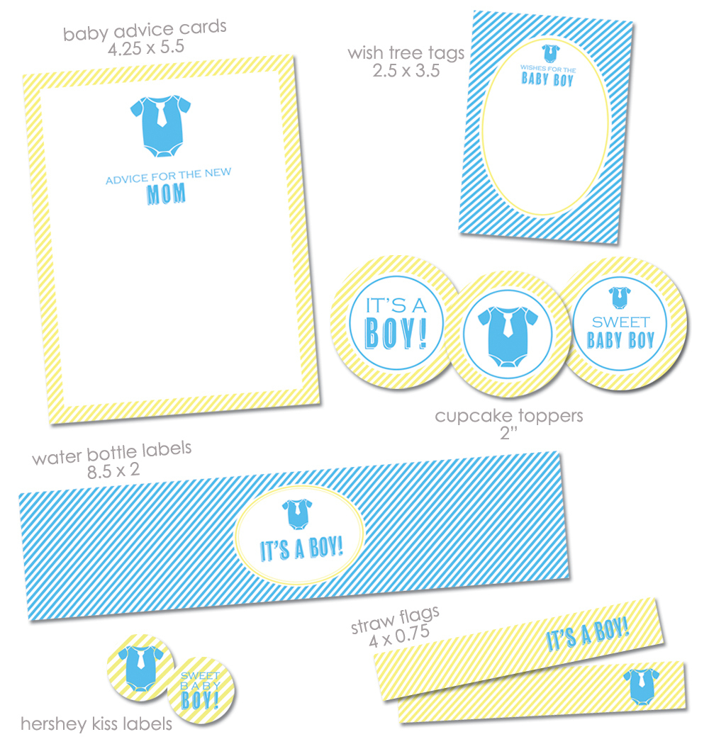 Free &amp;quot;It&amp;#039;S A Boy&amp;quot; Baby Shower Printables From Green Apple Paperie intended for Free Printable Baby Shower Decorations For A Boy