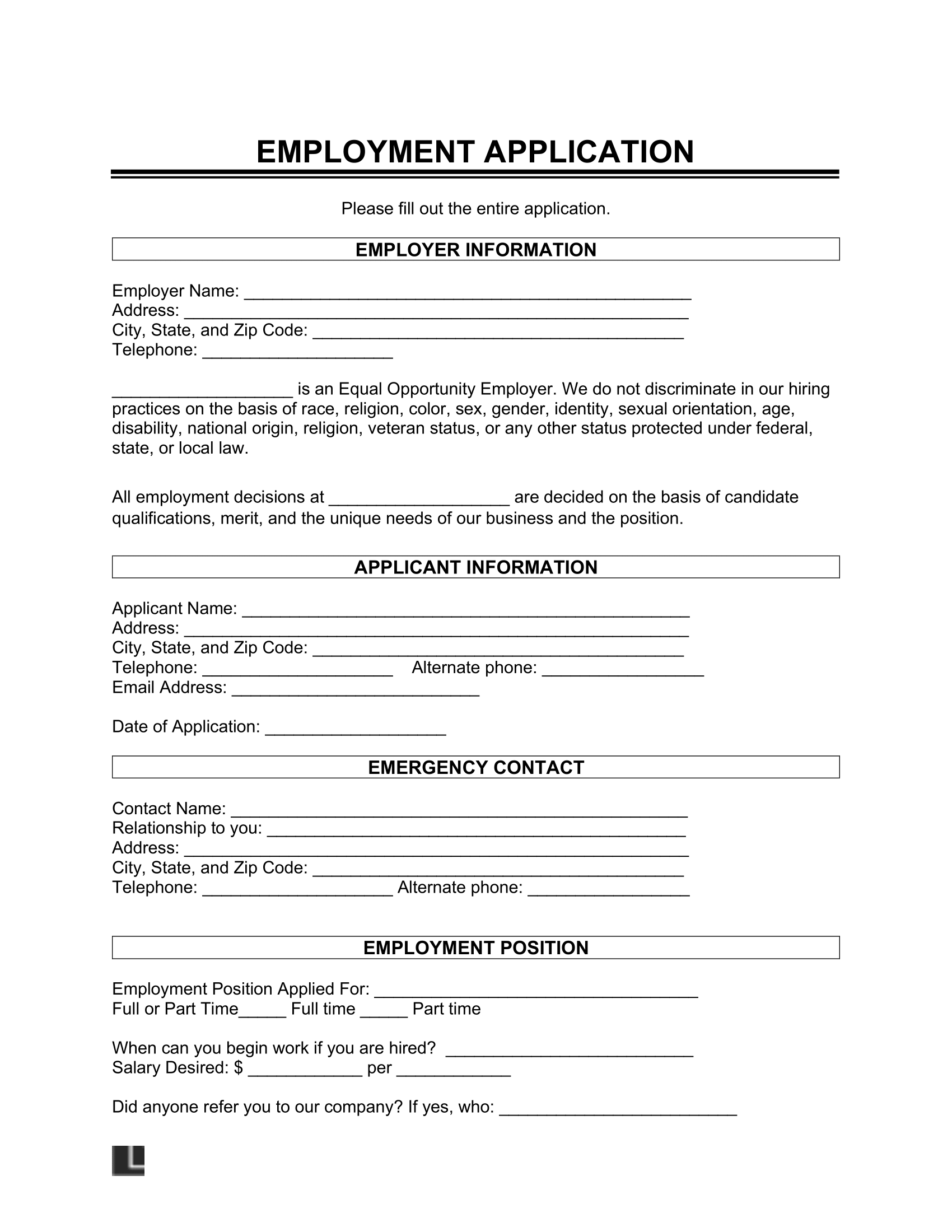 Free Job Application Form | Pdf &amp;amp; Word pertaining to Free Printable Job Application Template