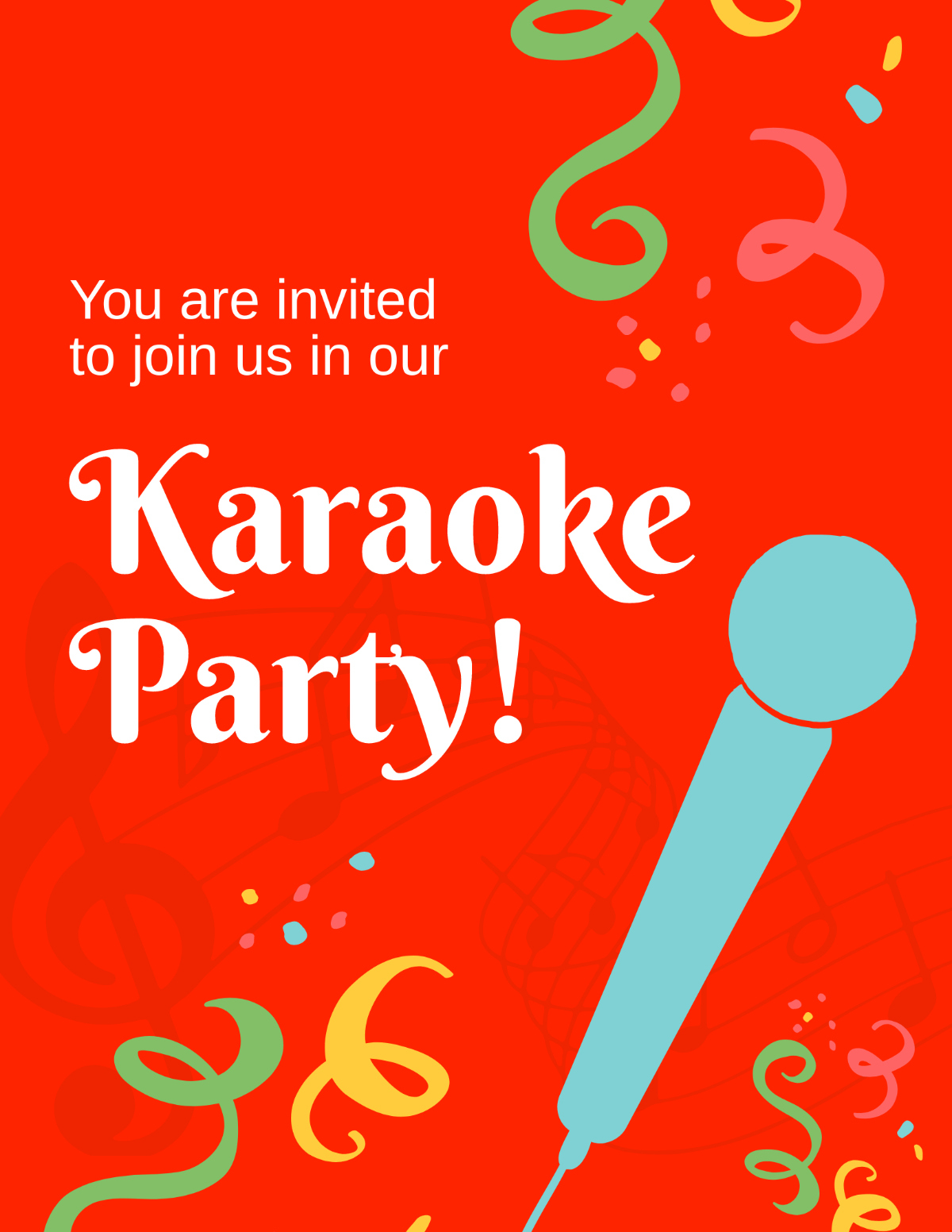 Free Karaoke Invitation Templates &amp; Examples - Edit Online intended for Free Printable Karaoke Party Invitations