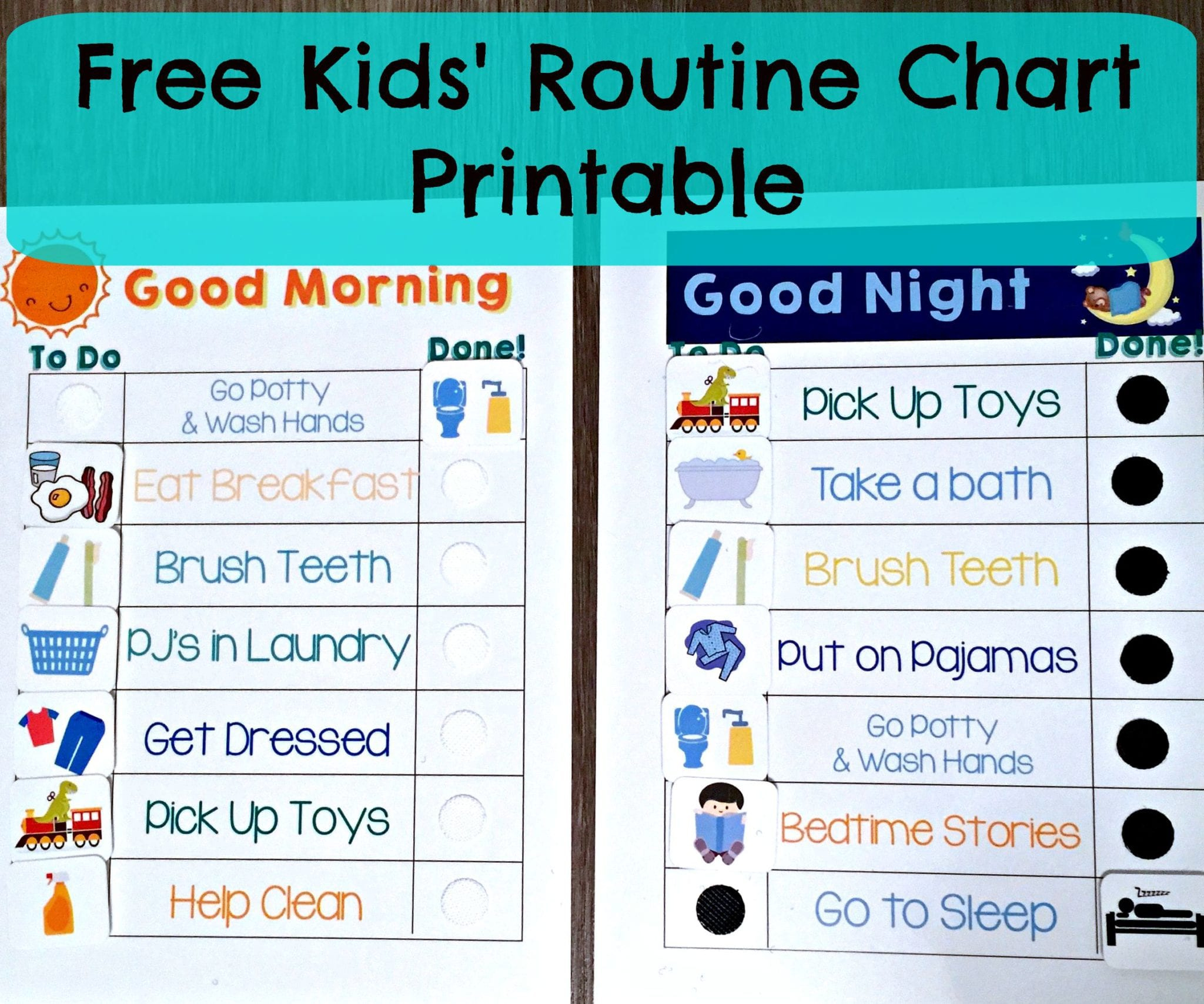 Free Kids Routine Charts for Children&amp;amp;#039;S Routine Charts Free Printable