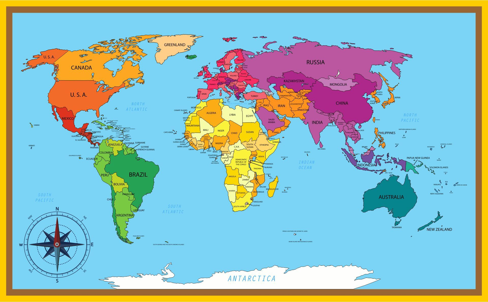 Free Large Printable World Map For Geography Teachers inside Free Printable World Map