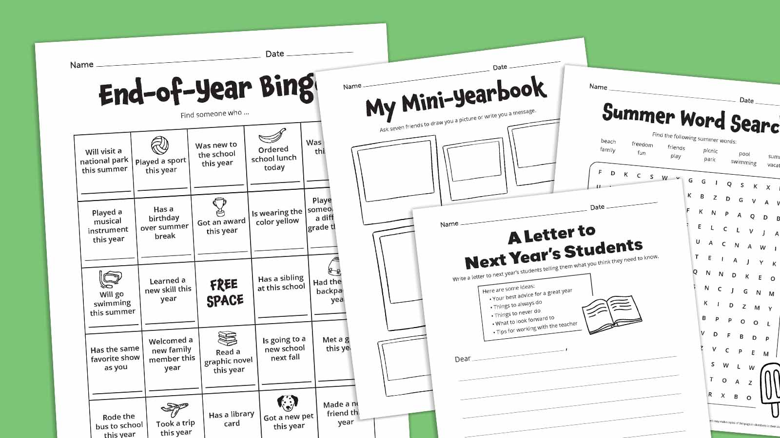 Free Last-Day-Of-School Printables intended for Free End Of School Year Printables