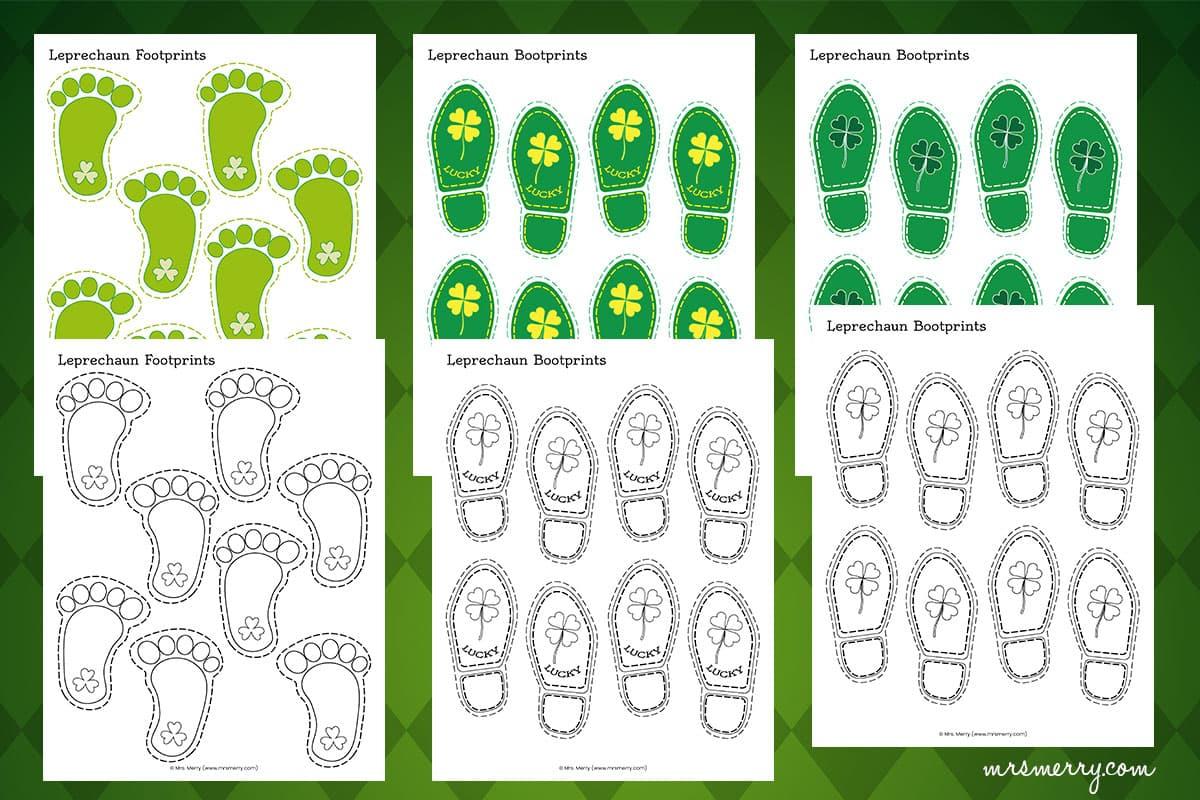 Free Leprechaun Footprints Printable For St. Patrick&amp;#039;S Day | Mrs with Free Printable Footprints