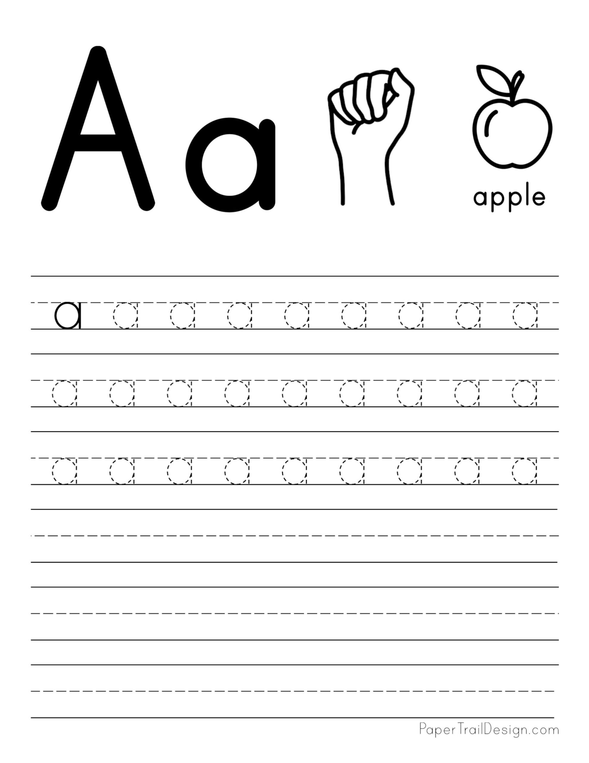 Free Letter Tracing Worksheets - Paper Trail Design intended for Free Printable Letter Tracing