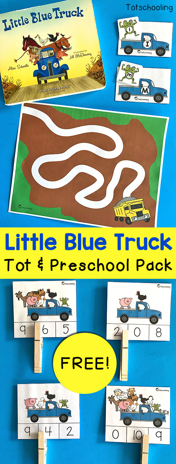 Free Little Blue Truck Activity Printables - Thrifty Homeschoolers within Little Blue Truck Free Printables