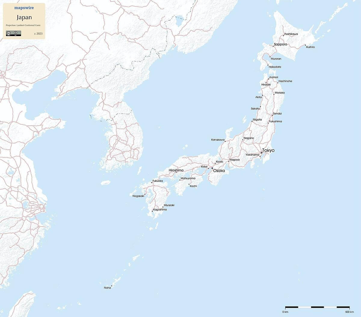 Free Maps Of Japan | Mapswire throughout Free Printable Map Of Japan