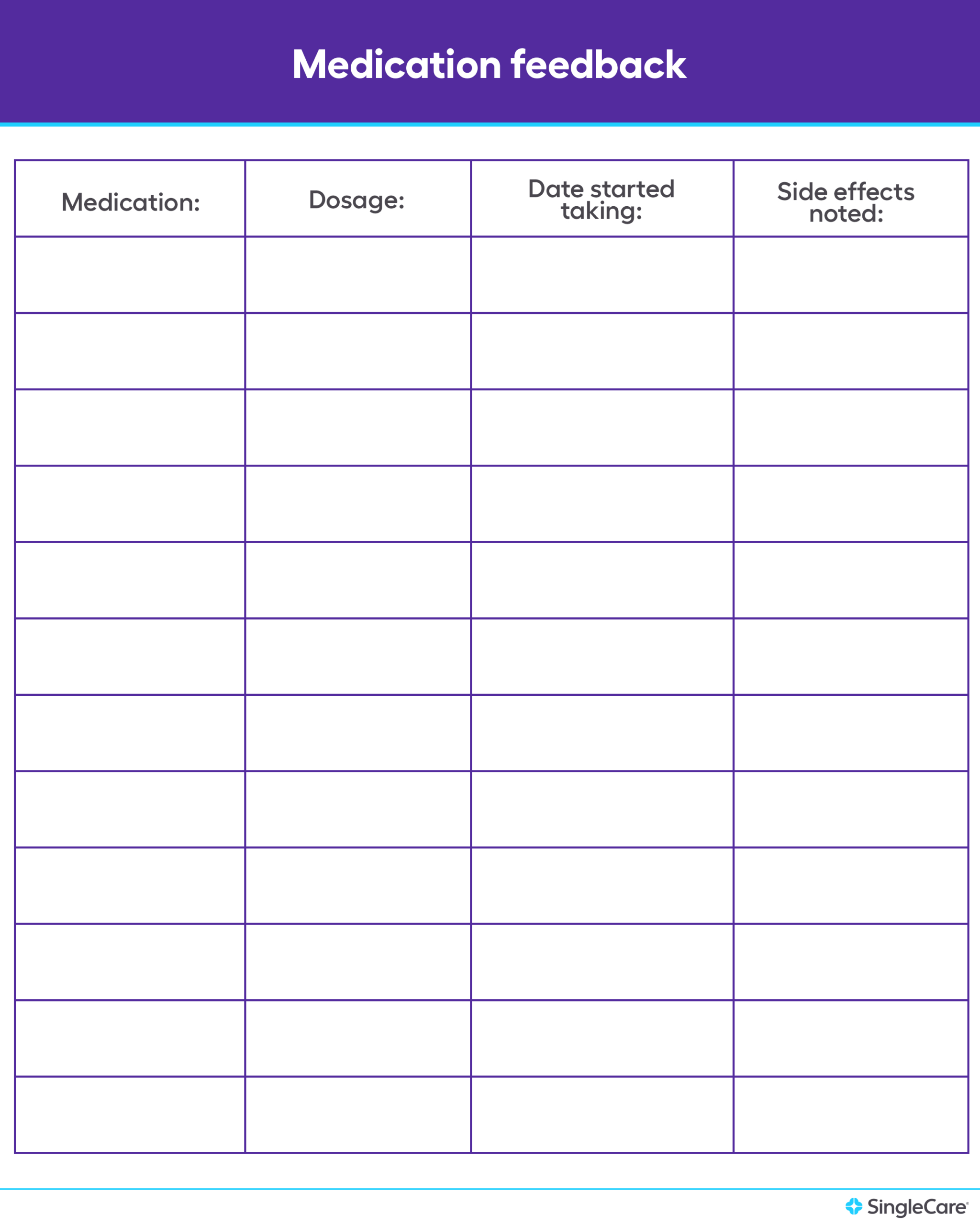 Free Medication List Templates For Patients And Caregivers in Medication Chart Printable Free