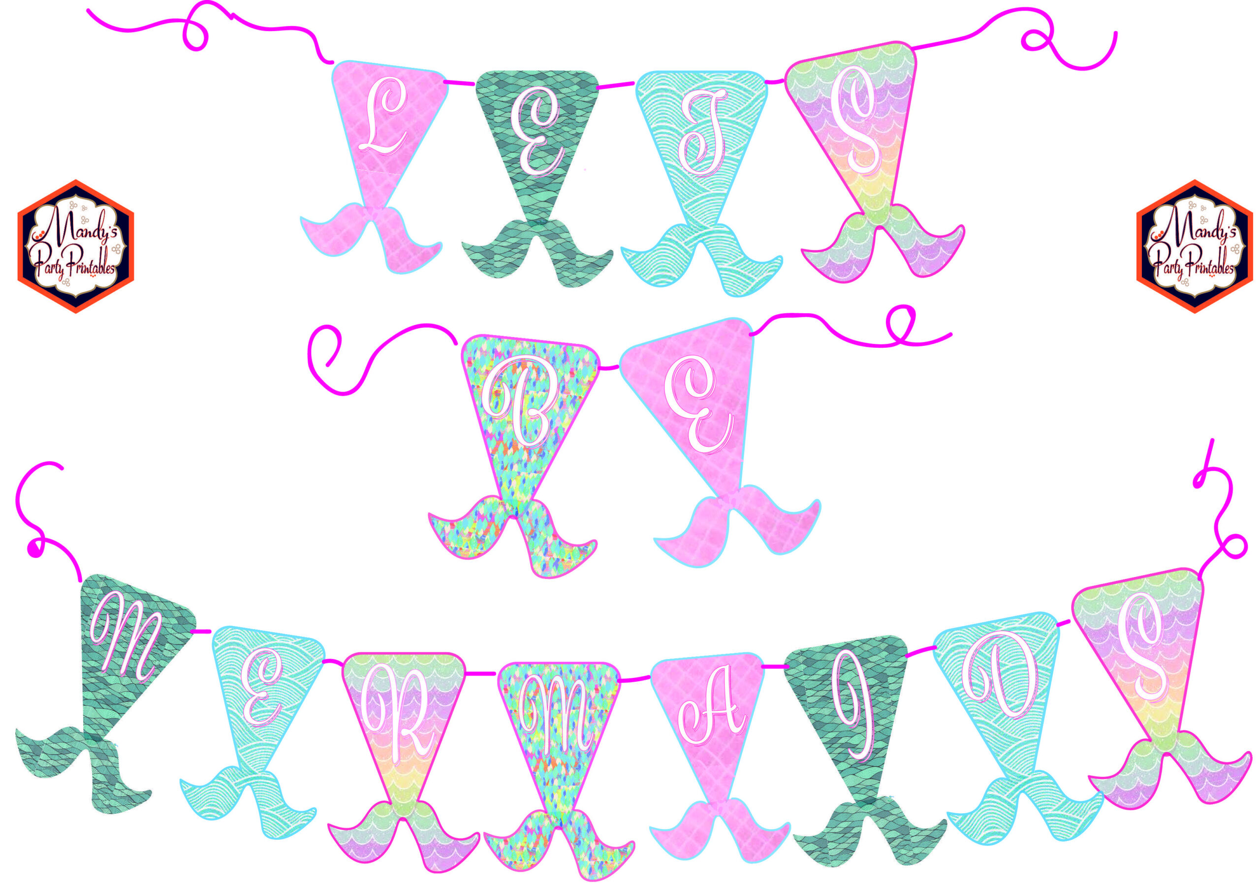 Free Mermaid Birthday Party Printables - Mandy&amp;#039;S Party Printables with regard to Free Mermaid Party Printables