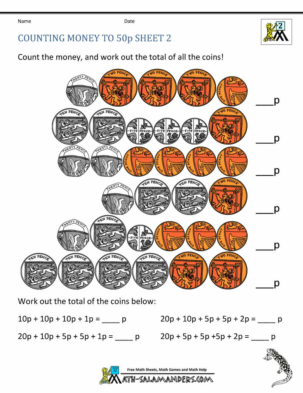 Free Money Worksheets Uk Coins for Free Printable Worksheets UK