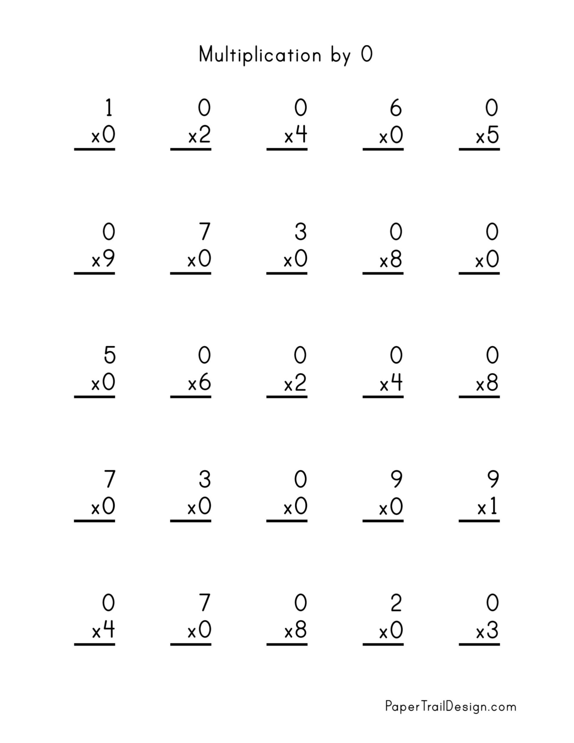 Free Multiplication Worksheets 1-12 - Paper Trail Design in Free Printable Multiplication Fact Sheets