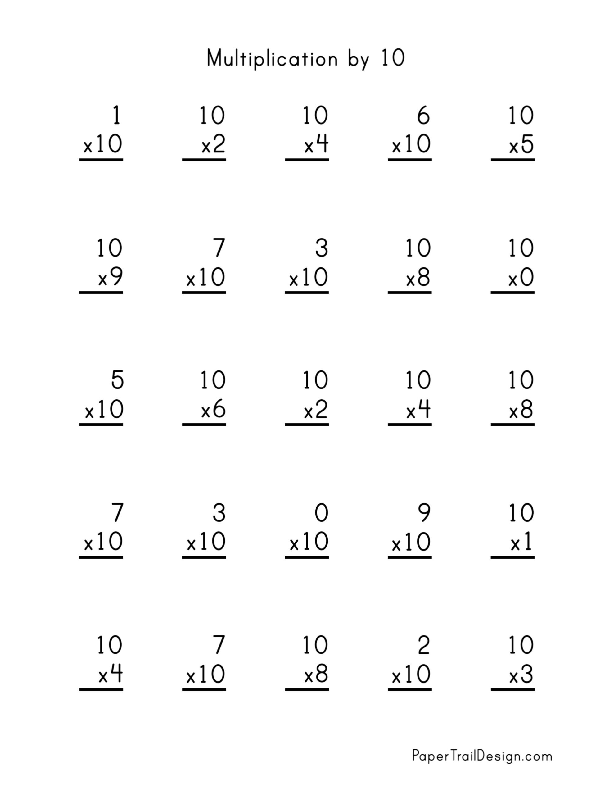 Free Multiplication Worksheets 1-12 - Paper Trail Design intended for Free Printable Math Worksheets Multiplication Facts