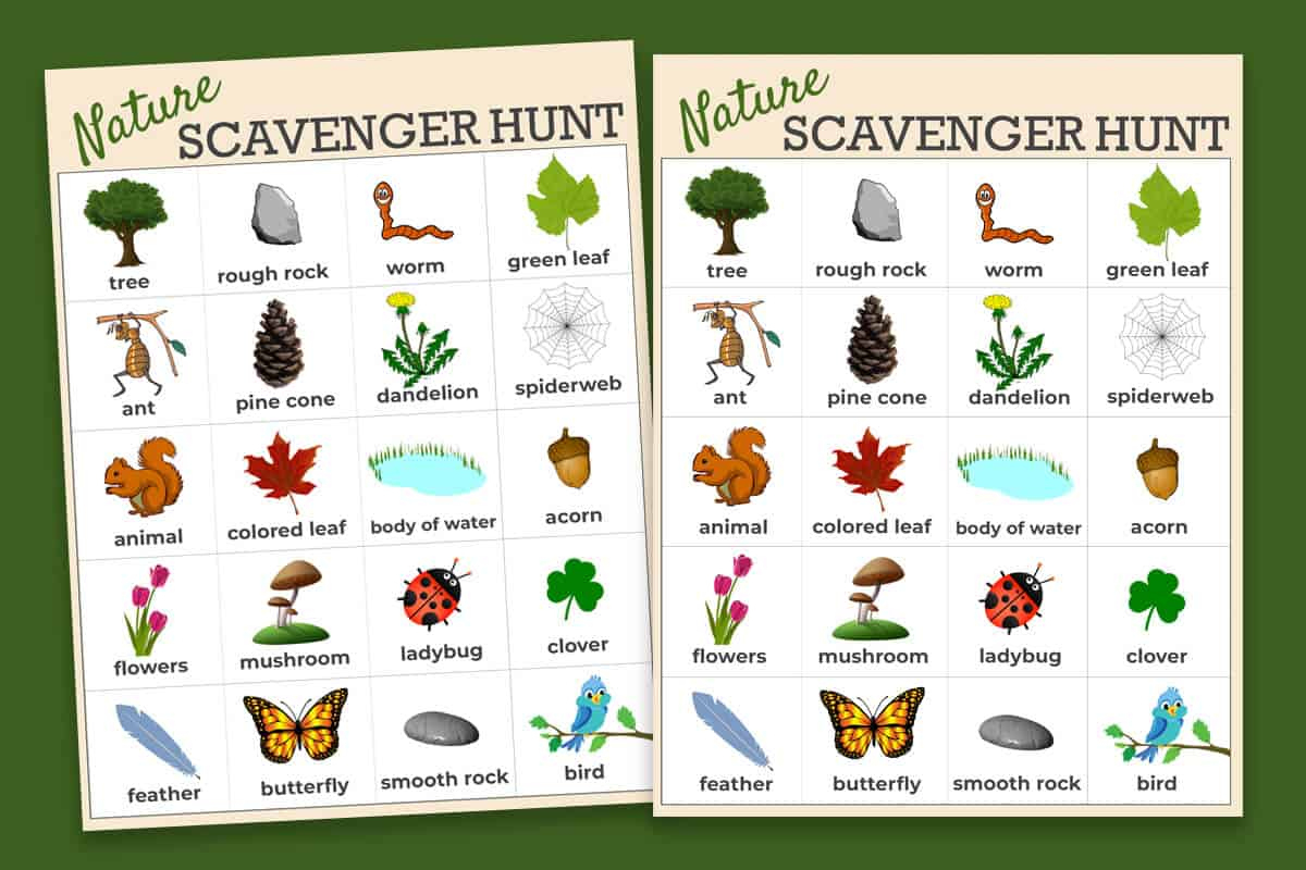 Free Nature Scavenger Hunt Printable | Mrs. Merry with Free Printable Scavenger Hunt For Kids