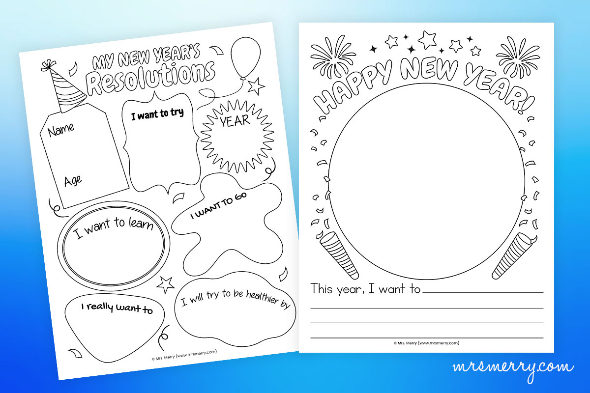 Free New Year&amp;#039;S Resolutions Worksheets For Kids Printable | Mrs. Merry pertaining to Free New Year&amp;#039;S Resolution Printables