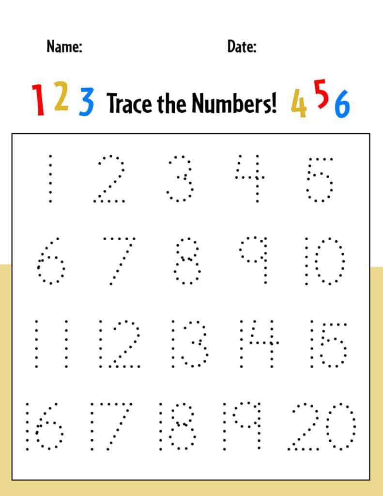 Free Numbers 1-20 Tracing Worksheets! ⋆ The Hollydog Blog in Free Printable Numbers 1-20 Worksheets