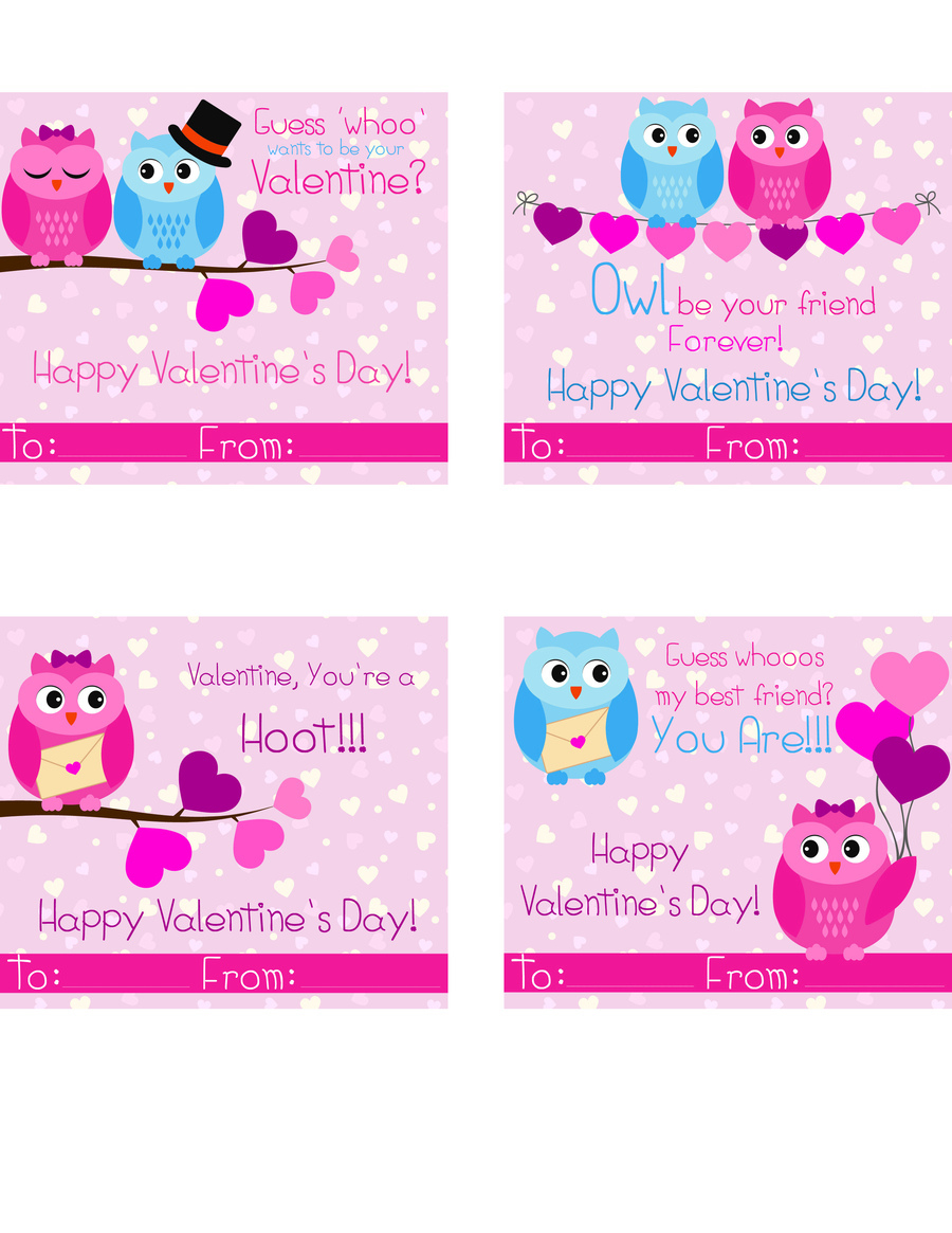 Free Owl Printable Valentines Day Cards - Happy Mothering with regard to Free Printable Owl Valentine Cards