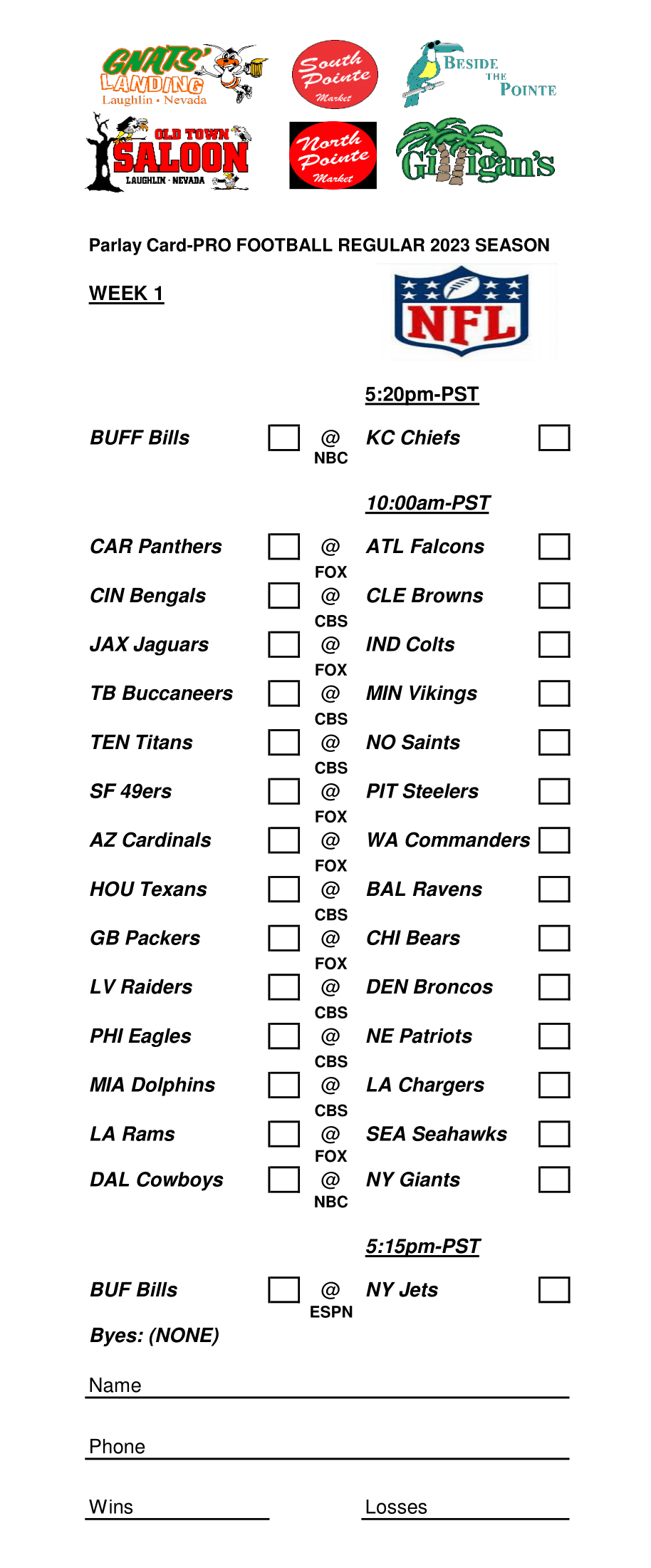 Free Parlay Cards! – Laughlinlocals intended for Free Printable Football Parlay Cards