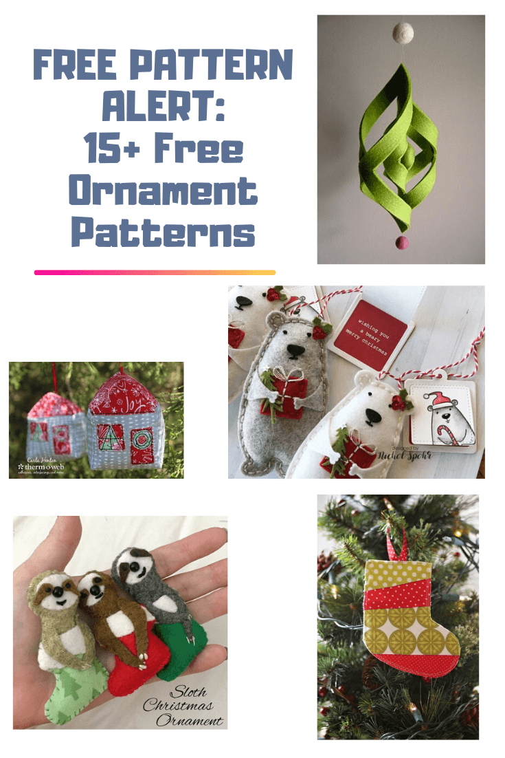 Free Pattern Alert: 15+ Free Ornament Patterns - On The Cutting throughout Free Printable Felt Christmas Ornament Patterns