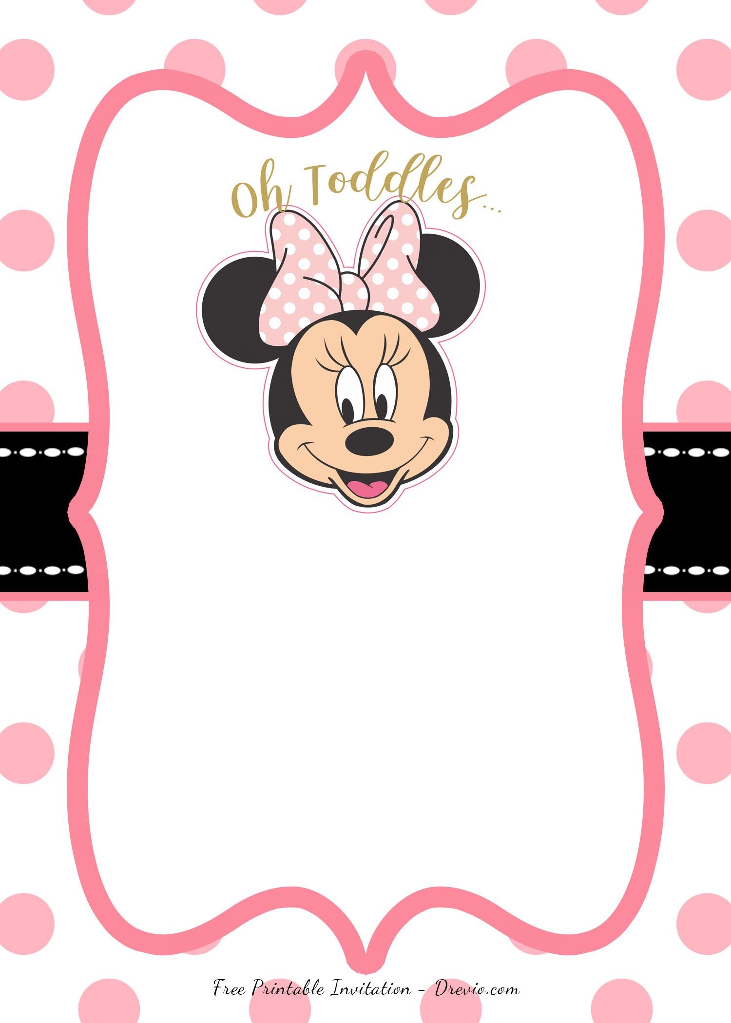 Free Pink Minnie Mouse Birthday Party Diy Printable Invitation regarding Free Minnie Mouse Printable Templates