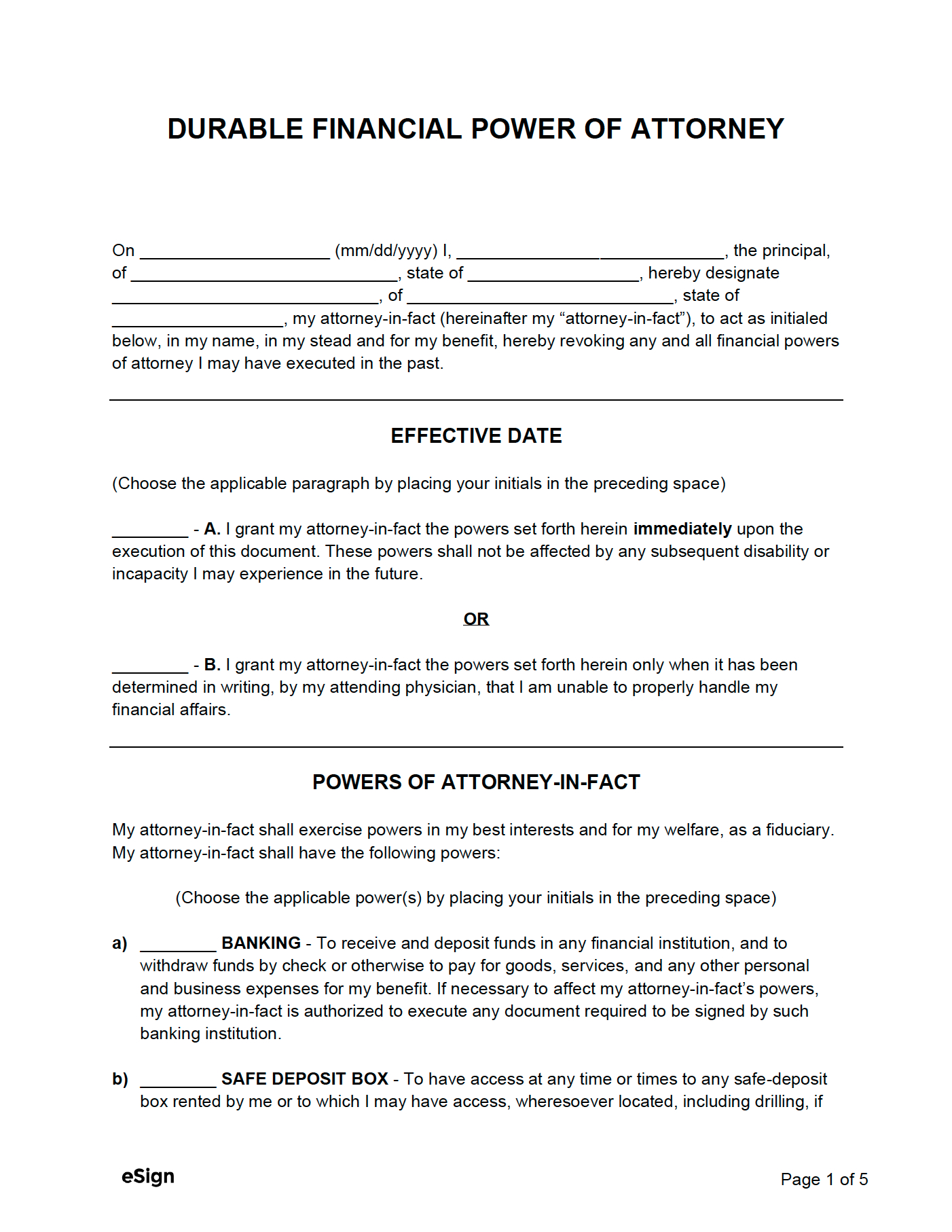 Free Power Of Attorney Forms (11) | Pdf | Word within Free Printable Power Of Attorney Forms