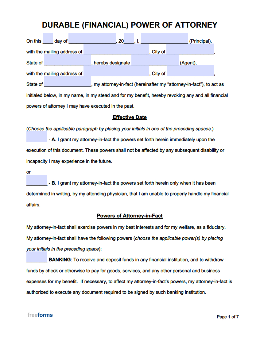 Free Power Of Attorney Forms | Pdf | Word for Free Printable Power Of Attorney Forms Online