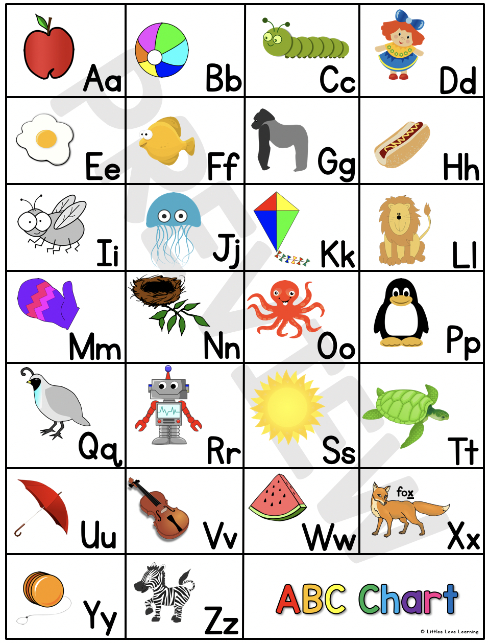 Free Preschool &amp;amp; Kindergarten Abc Flashcards &amp;amp; Printable Chart within Free Abc Printables For Kindergarten