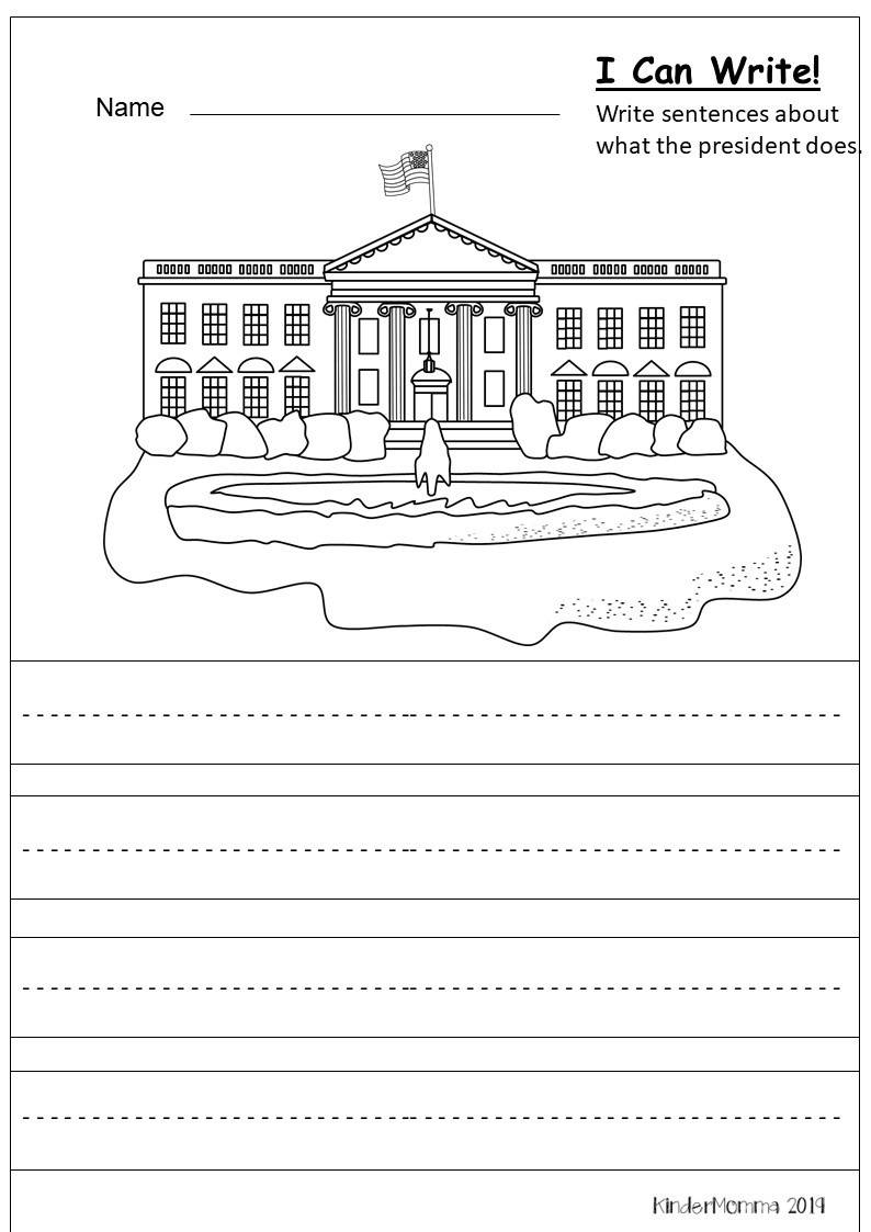 Free President&amp;#039;S Day Writing Printable - Kindermomma pertaining to Free Printable President Worksheets