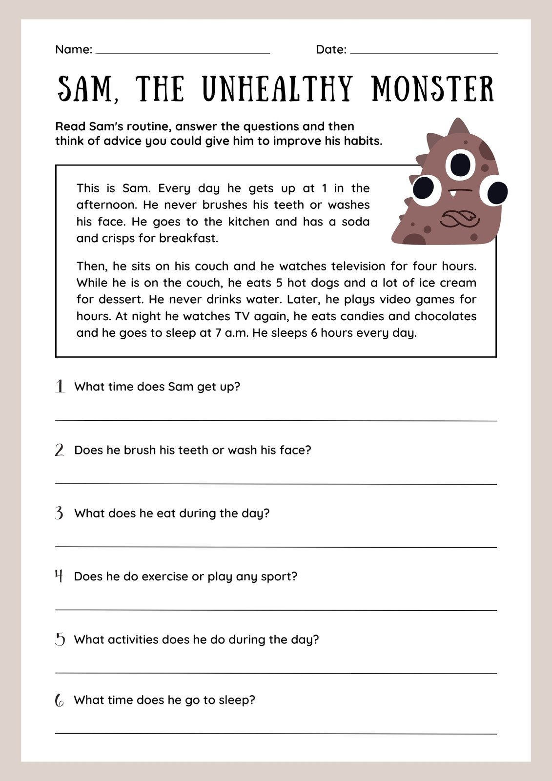 Free Printable 3Rd Grade Reading Worksheet Templates | Canva intended for Third Grade Reading Worksheets Free Printable