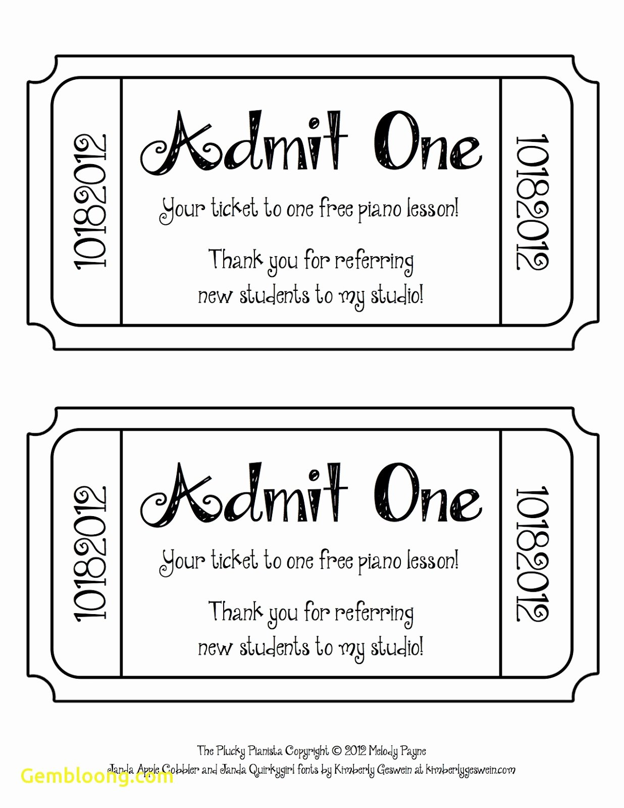 Free Printable Admit One Ticket Template - Printable Templates Free in Free Printable Admission Ticket Template