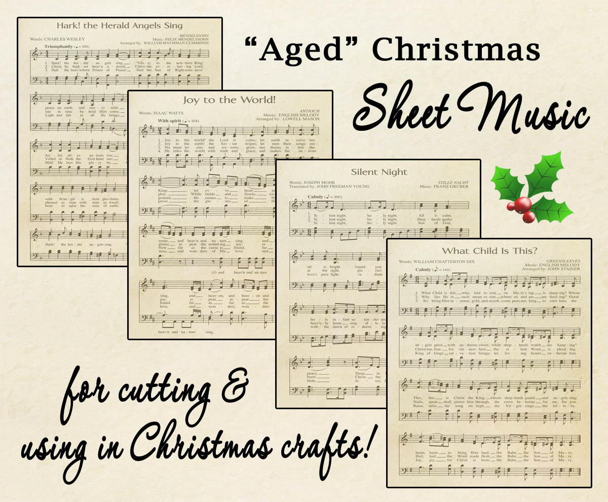 Free Printable “Aged” Music Sheets | Celebrating Holidays intended for Free Christmas Sheet Music For Keyboard Printable