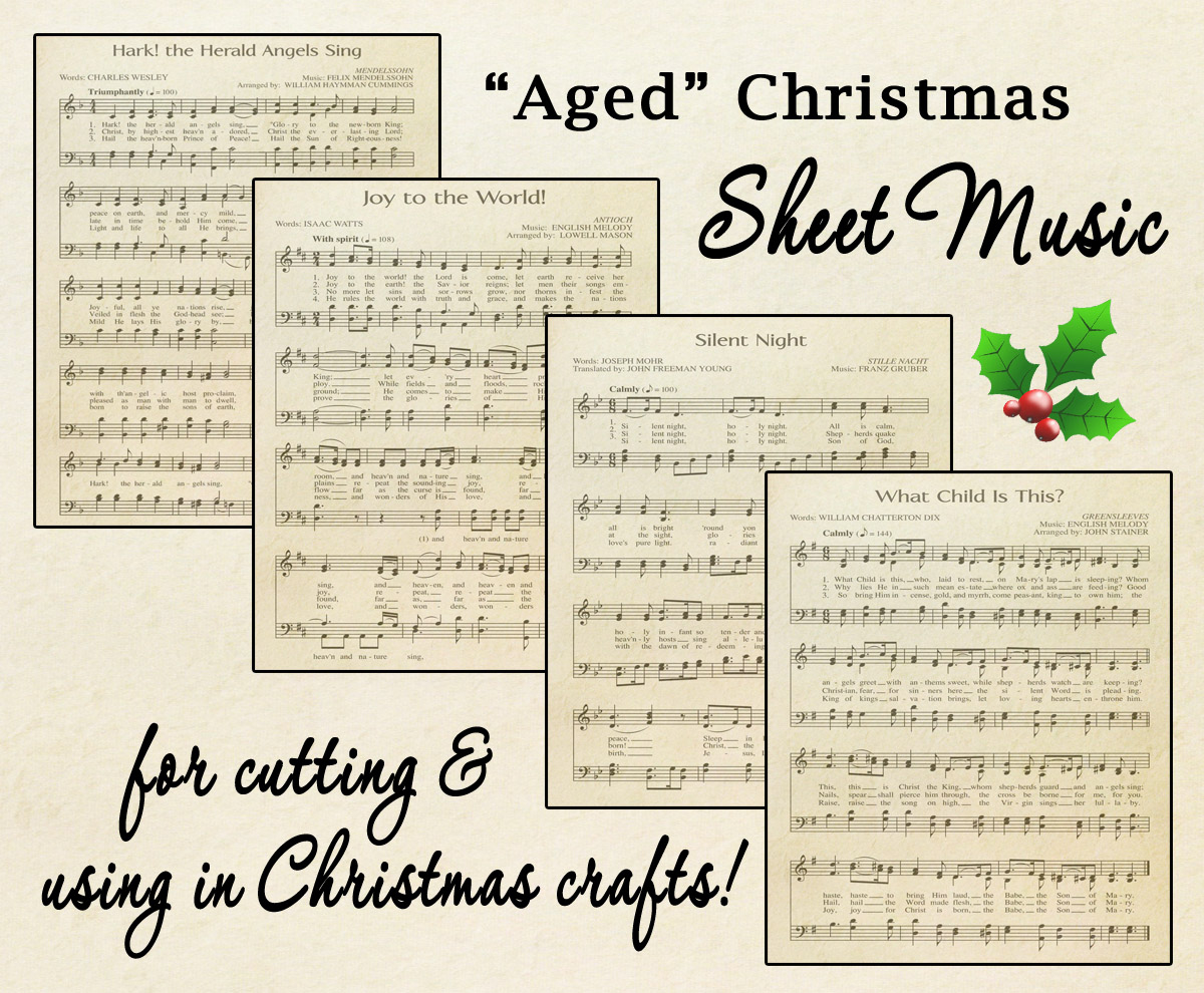 Free Printable “Aged” Music Sheets | Celebrating Holidays regarding Christmas Carols Sheet Music Free Printable