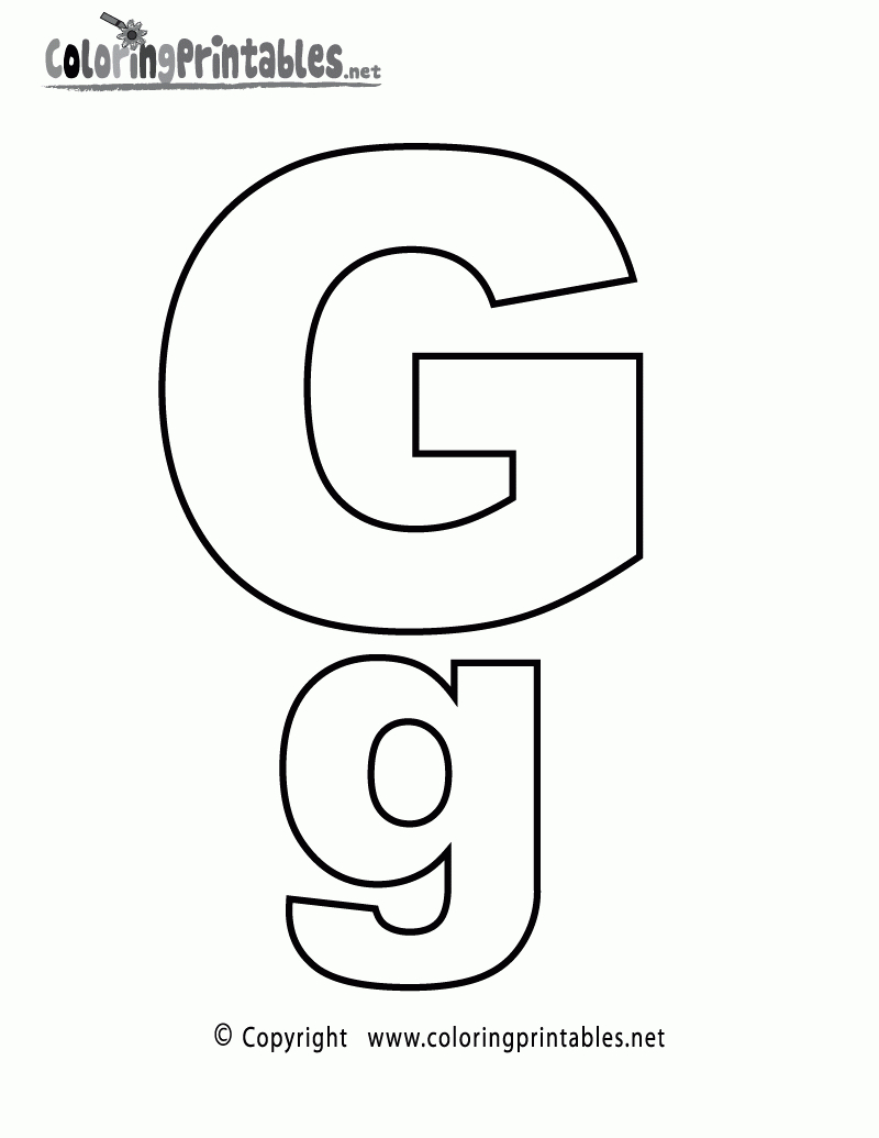 Free Printable Alphabet Letter G Coloring Page with Free Printable Letter G Coloring Pages