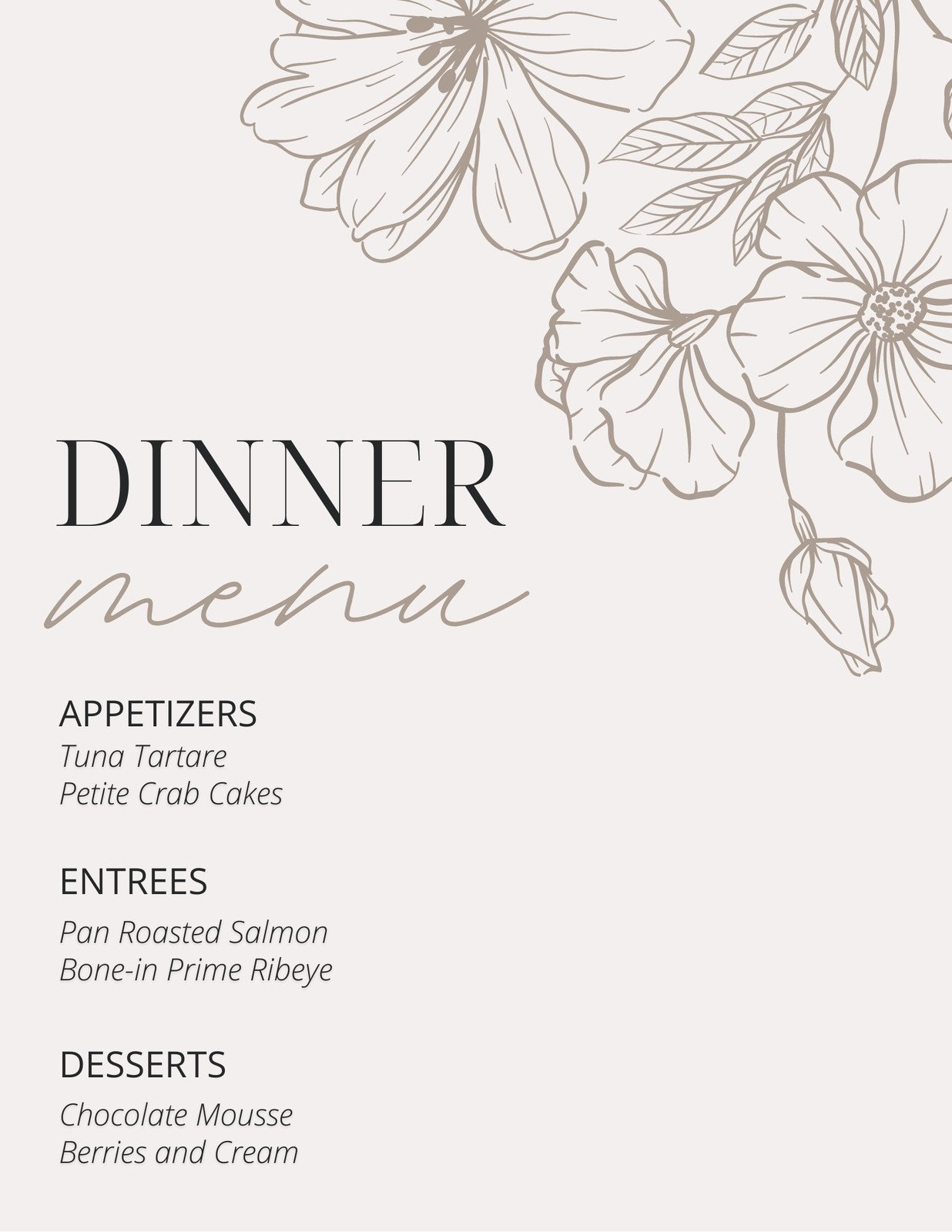 Free Printable And Customizable Dinner Party Menu Templates | Canva intended for Free Printable Dinner Party Menu Template