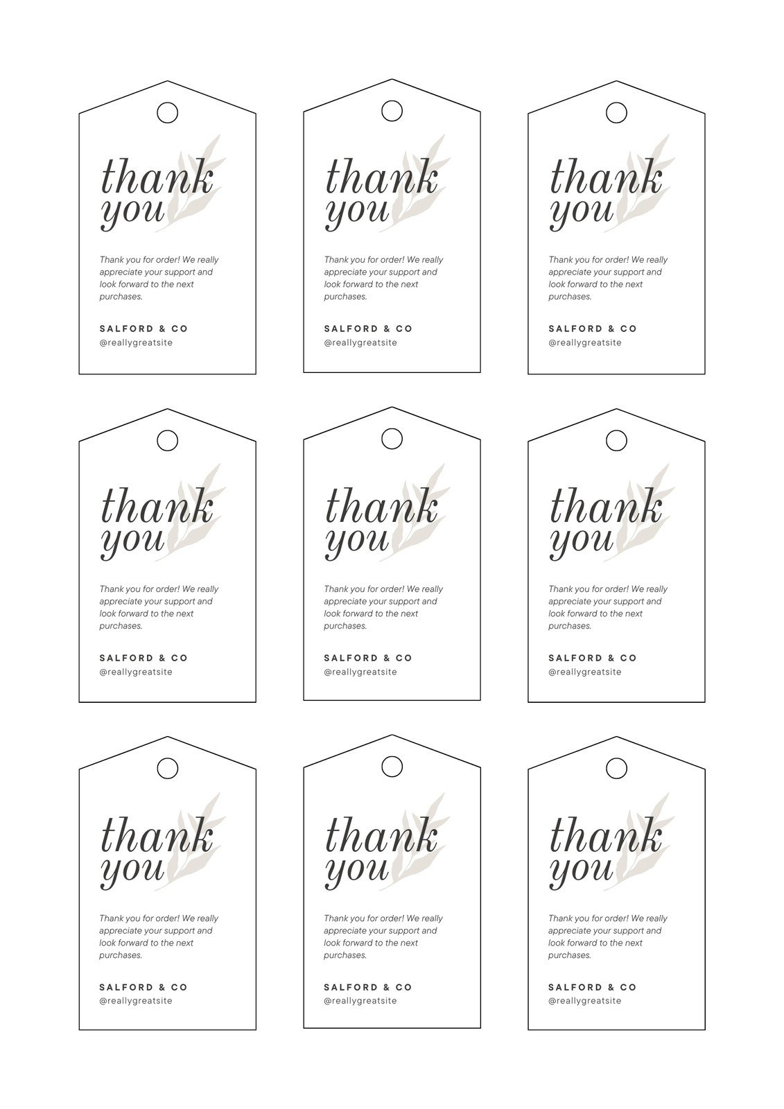 Free, Printable And Customizable Gift Tag Templates | Canva intended for Free Printable Thank You Tags Template