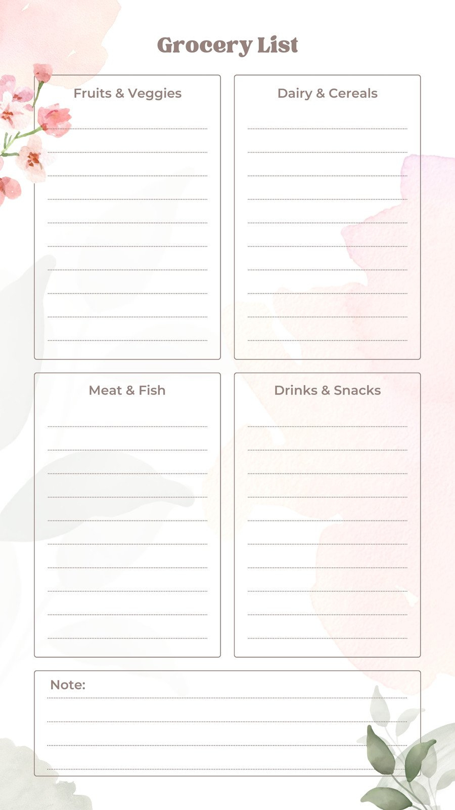 Free Printable And Customizable Grocery List Templates | Canva with Free Printable Shopping List