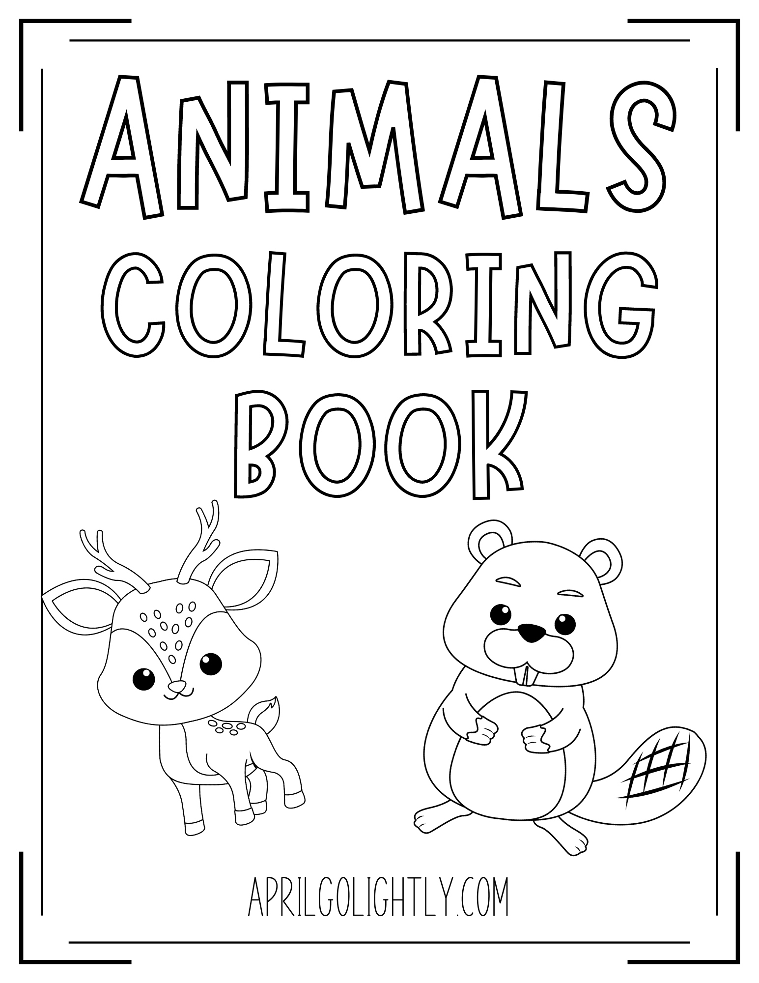 Free Printable Animals Coloring Book - April Golightly for Free Printable Coloring Books