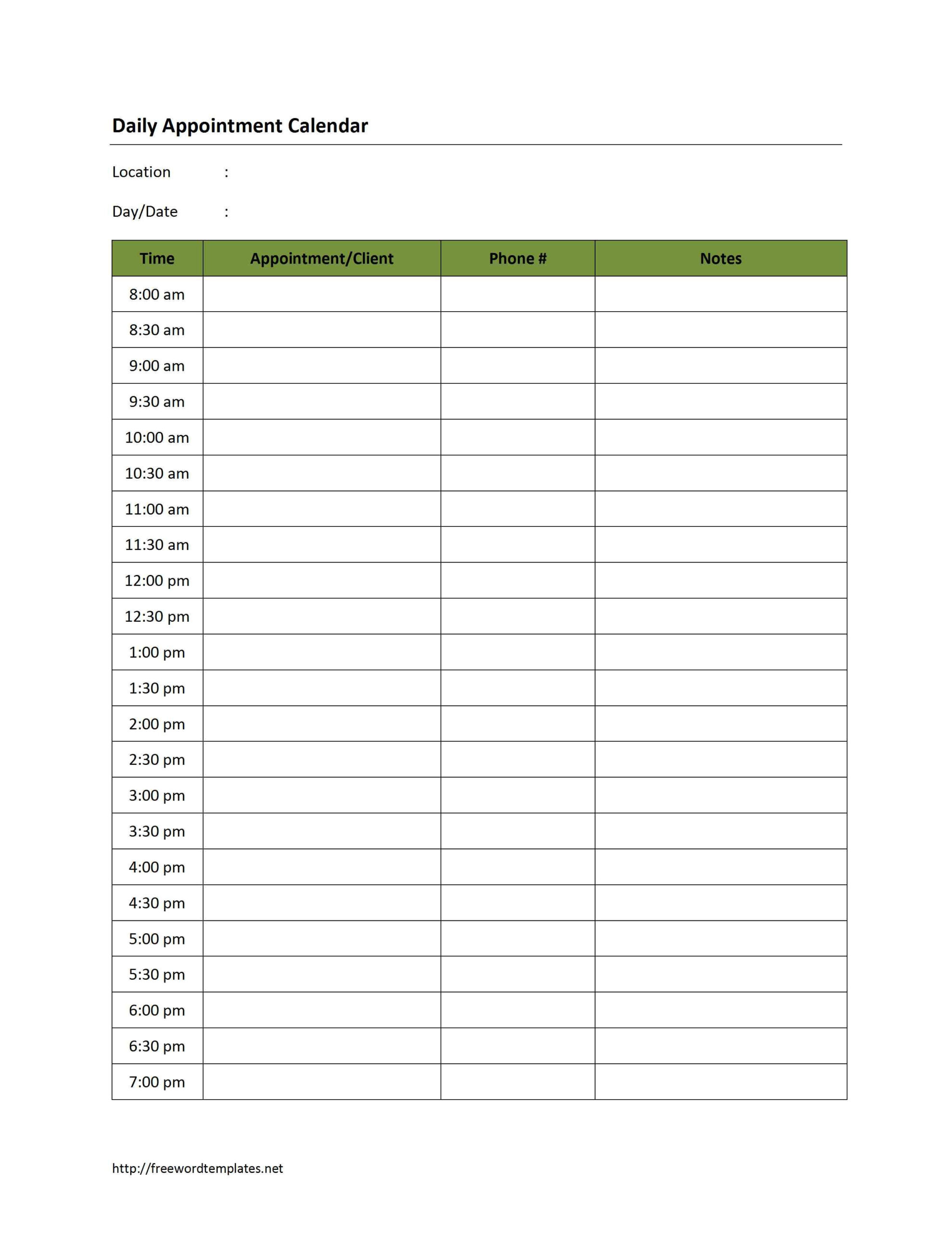 Free Printable Appointment Calendar 2014 | Printablee | Daily pertaining to Free Printable Appointment Sheets