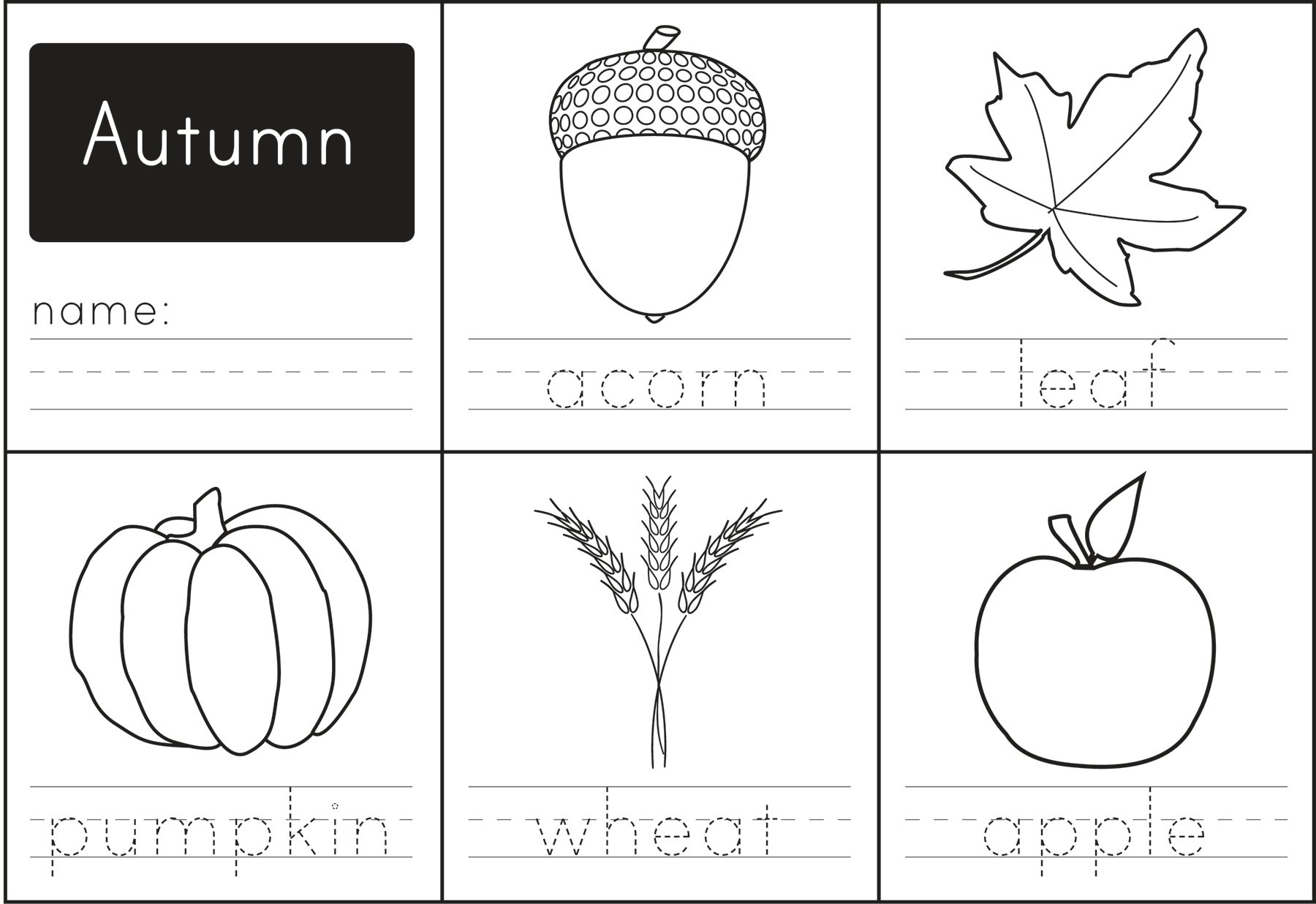 Free Printable: Autumn Words - Paging Supermom inside Free Printable Autumn Worksheets