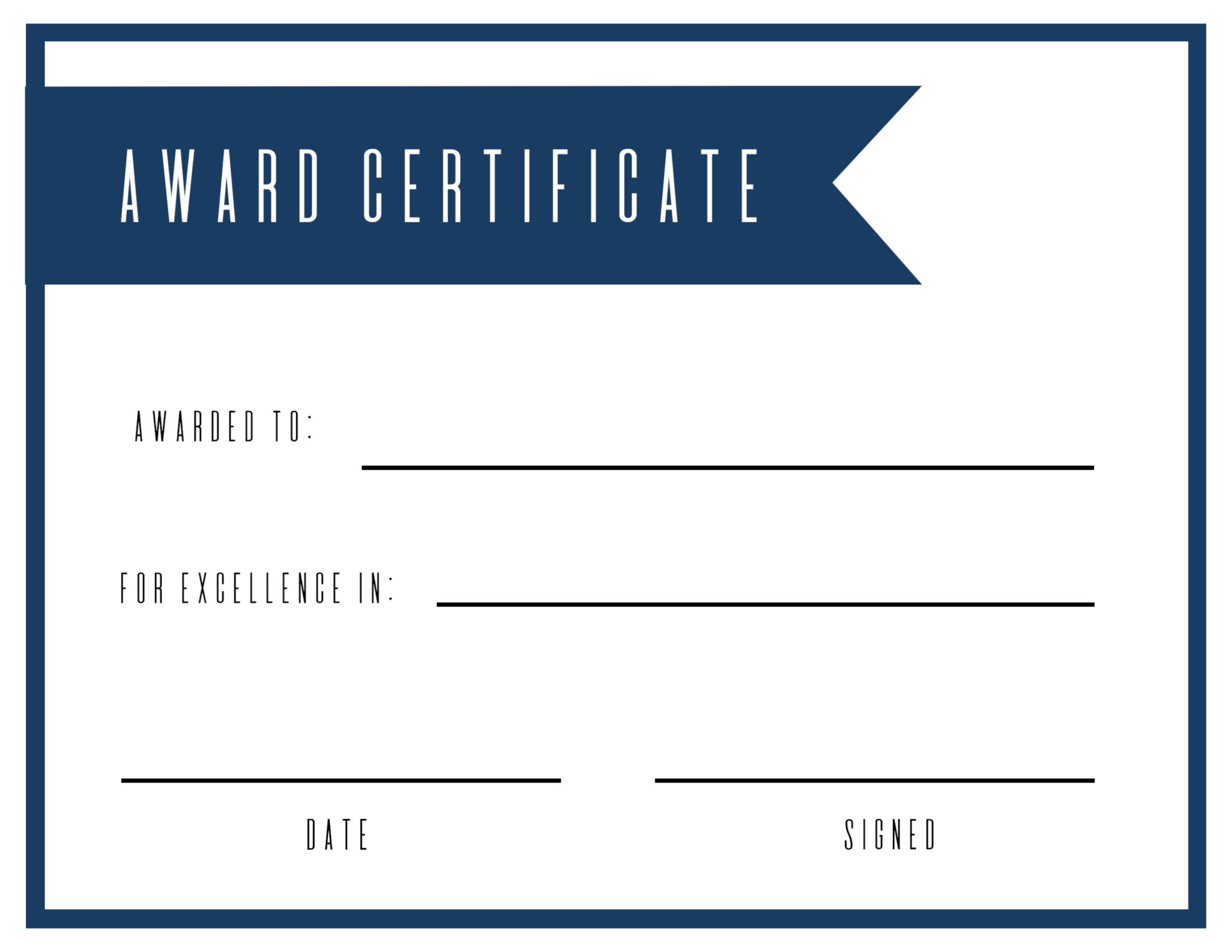 Free Printable Award Certificate Template - Paper Trail Design with Free Printable Award Certificates