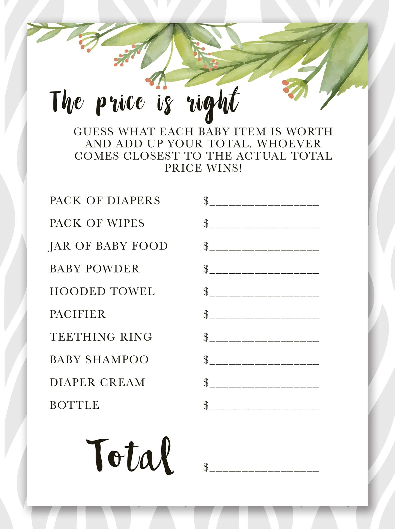 Free Printable Baby Shower Games - Colourpop Studio in Free Printable Templates for Baby Shower Games