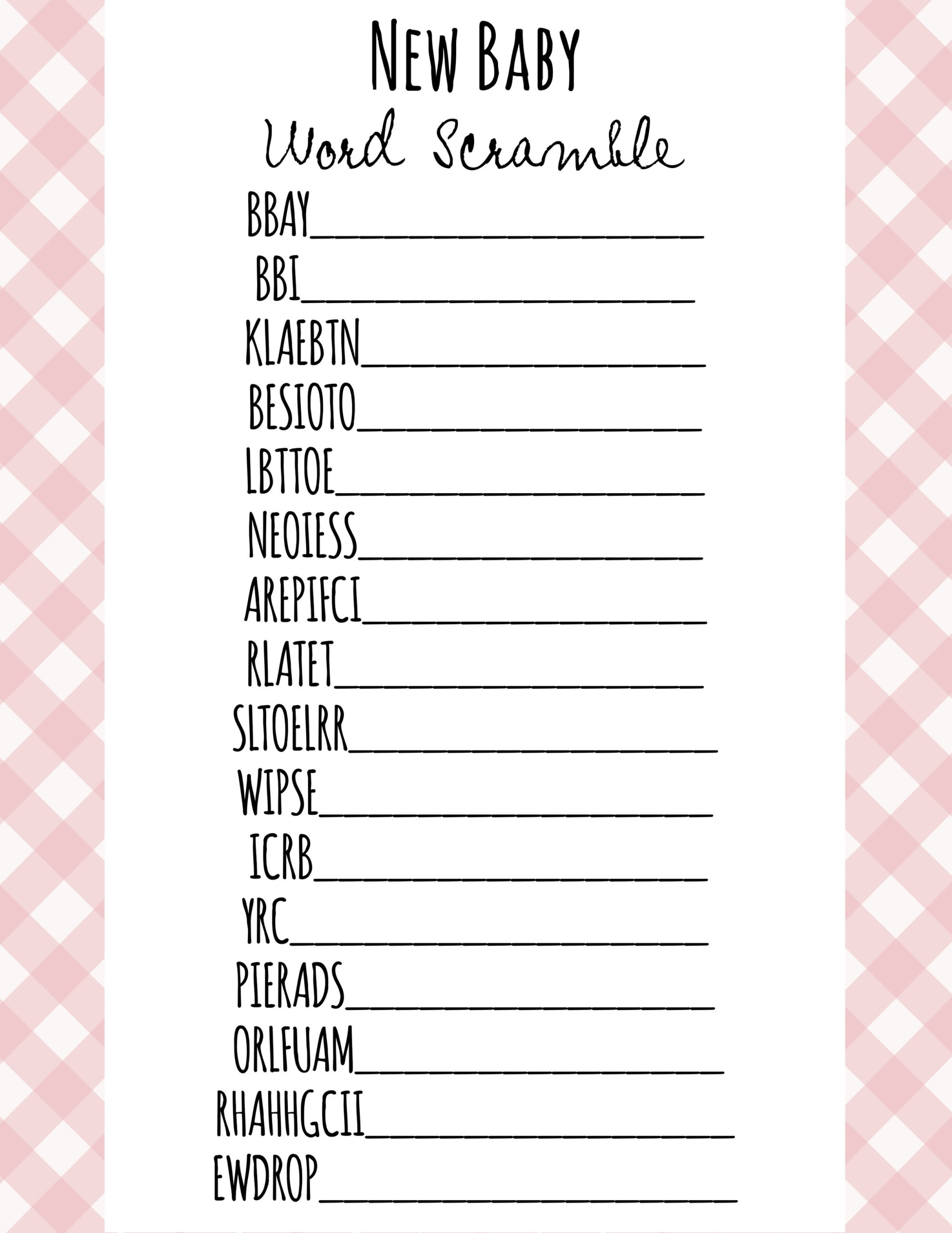 Free Printable Baby Shower Games - Download Instantly! for Unique Baby Shower Games Free Printable