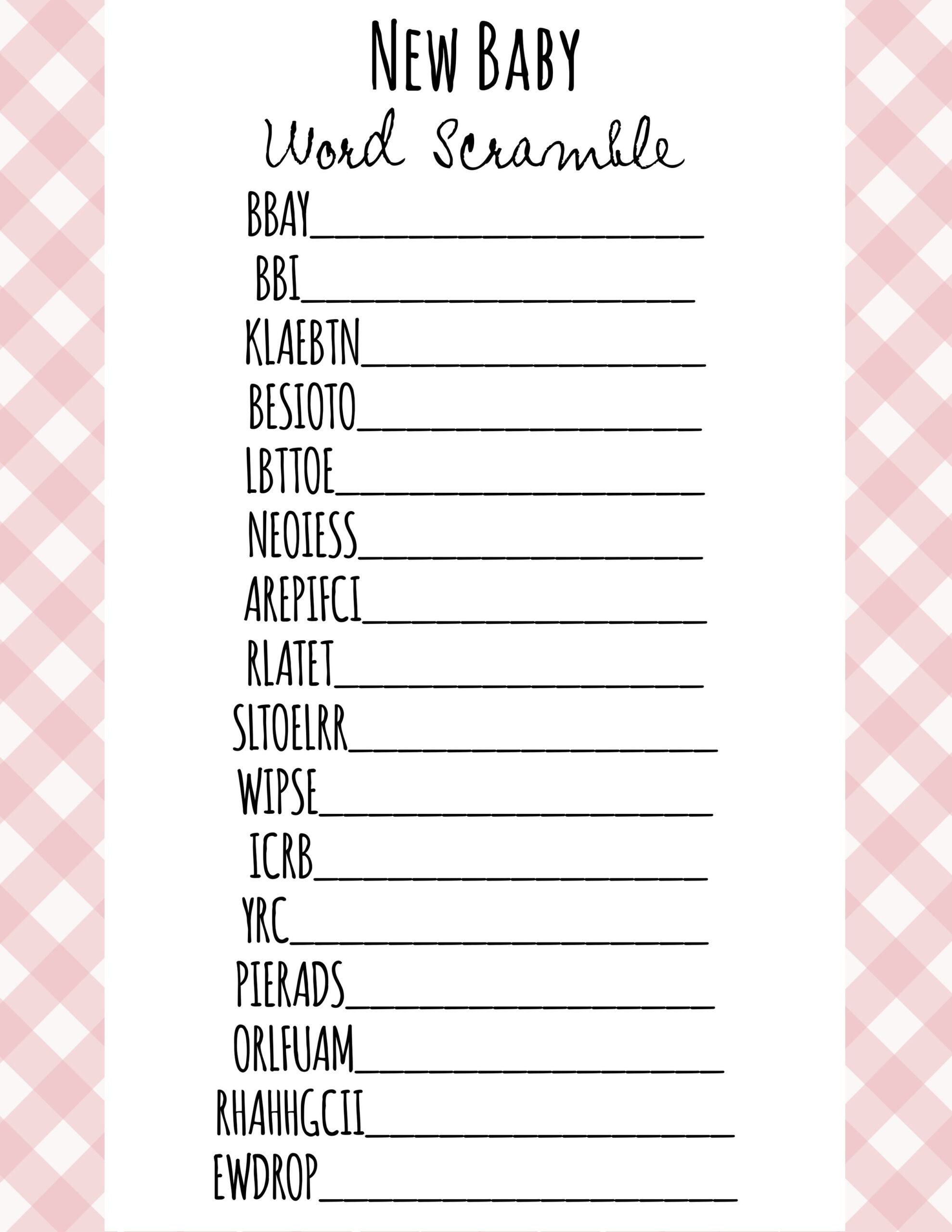Free Printable Baby Shower Games - Download Instantly! inside Free Printable Baby Shower Games