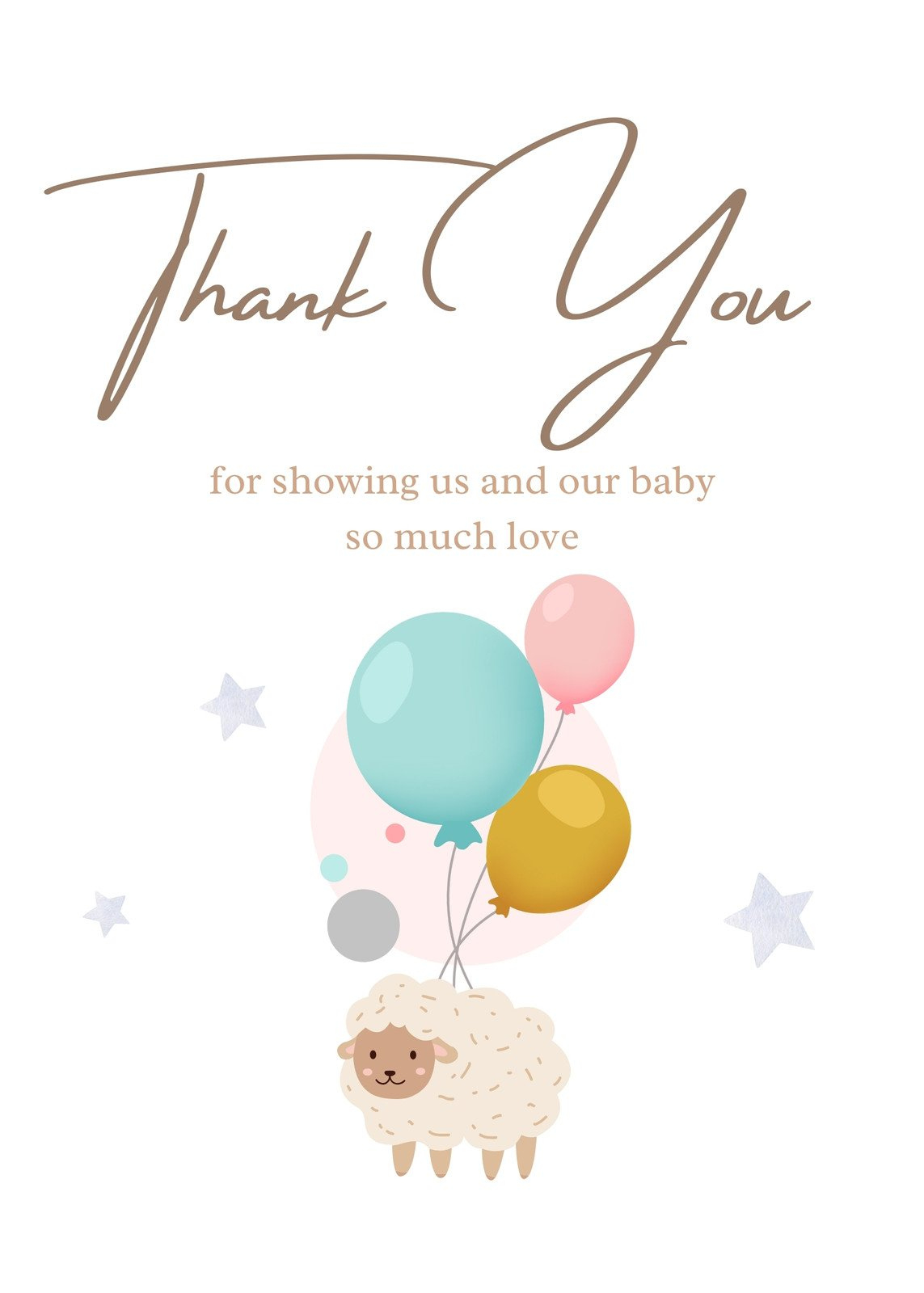 Free Printable Baby Shower Thank You Card Templates | Canva regarding Free Printable Baby Shower Thank You Cards