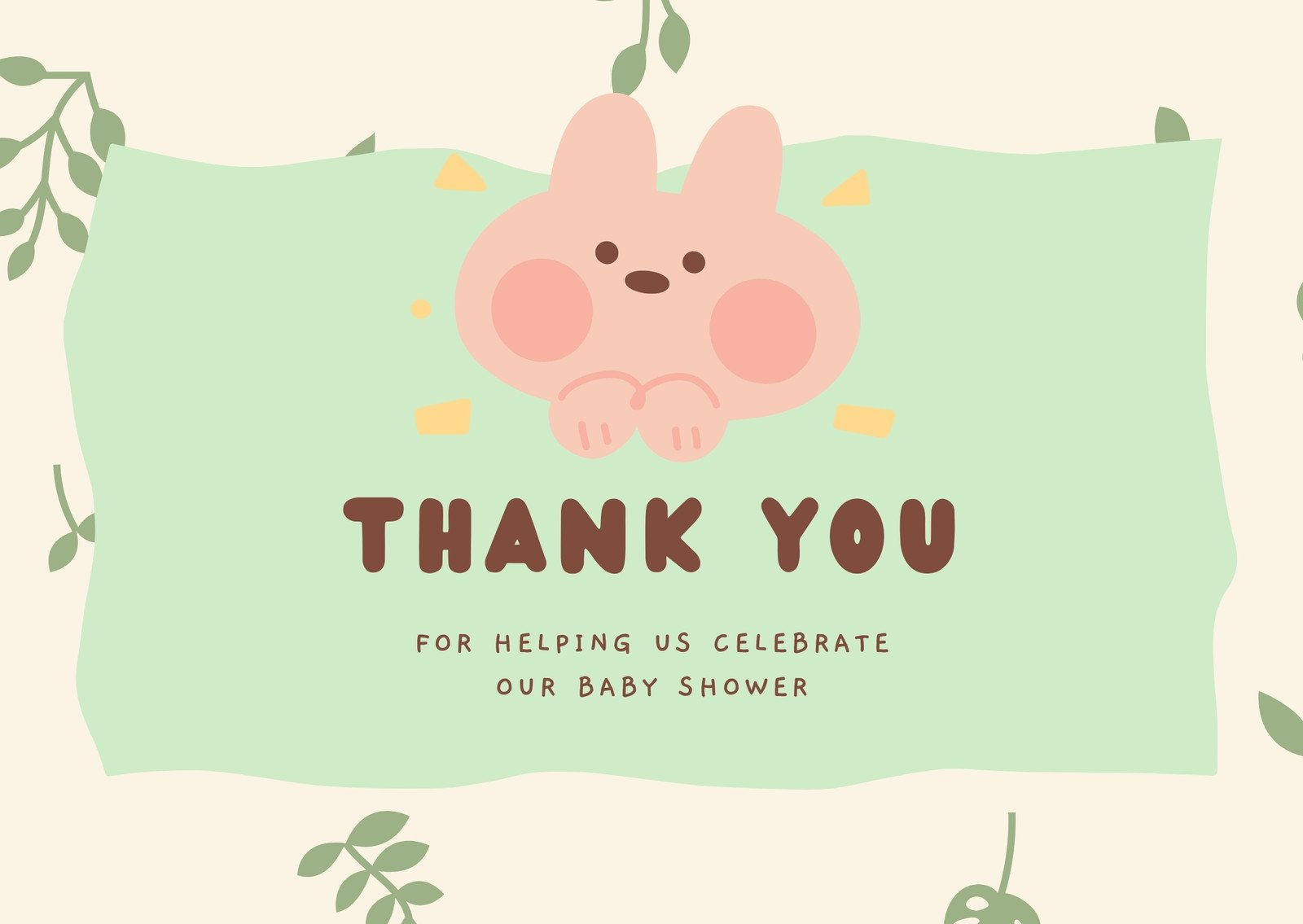 Free Printable Baby Shower Thank You Card Templates | Canva throughout Free Printable Baby Shower Thank You Cards