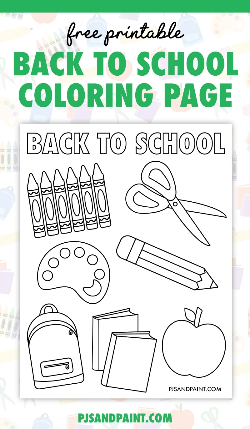 Free Printable Back To School Coloring Page - Pjs And Paint in Free Printable Back To School