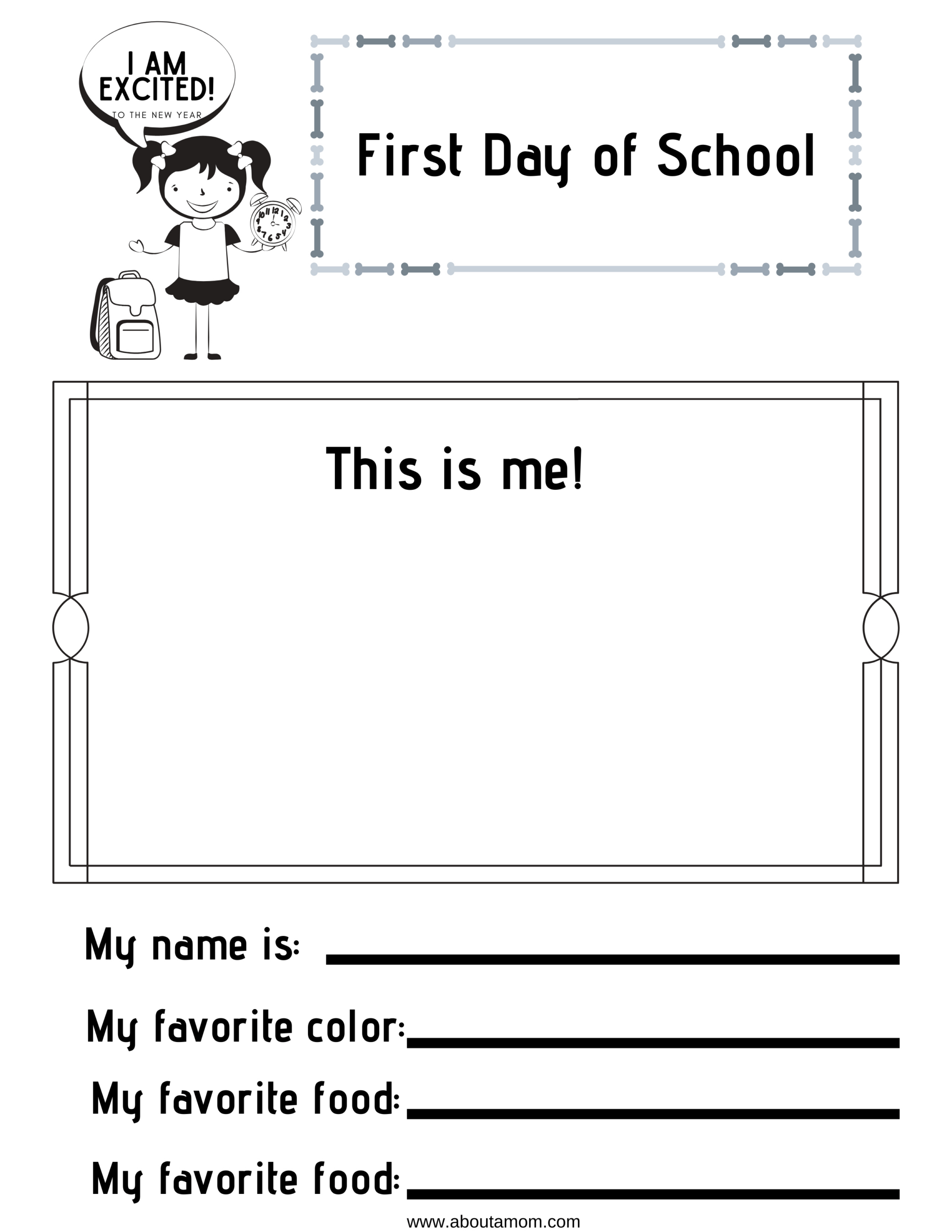 Free Printable Back To School Worksheets - About A Mom pertaining to Free Printable Back To School Worksheets For Kindergarten