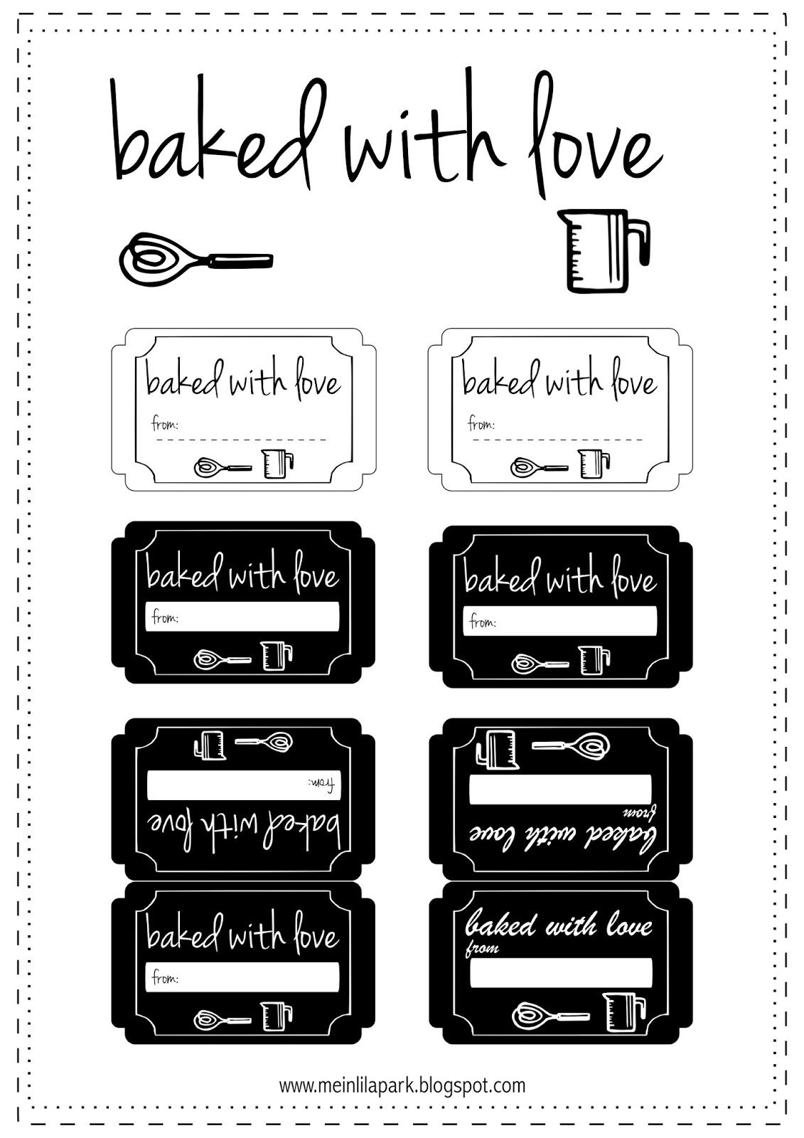 Free Printable Baked With Love Tags - Ausdruckbare Etiketten intended for Free Printable Baking Labels