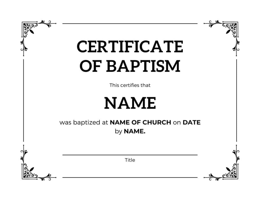 Free Printable Baptism Certificates Pdf &amp;amp; Canva Template with Free Online Printable Baptism Certificates